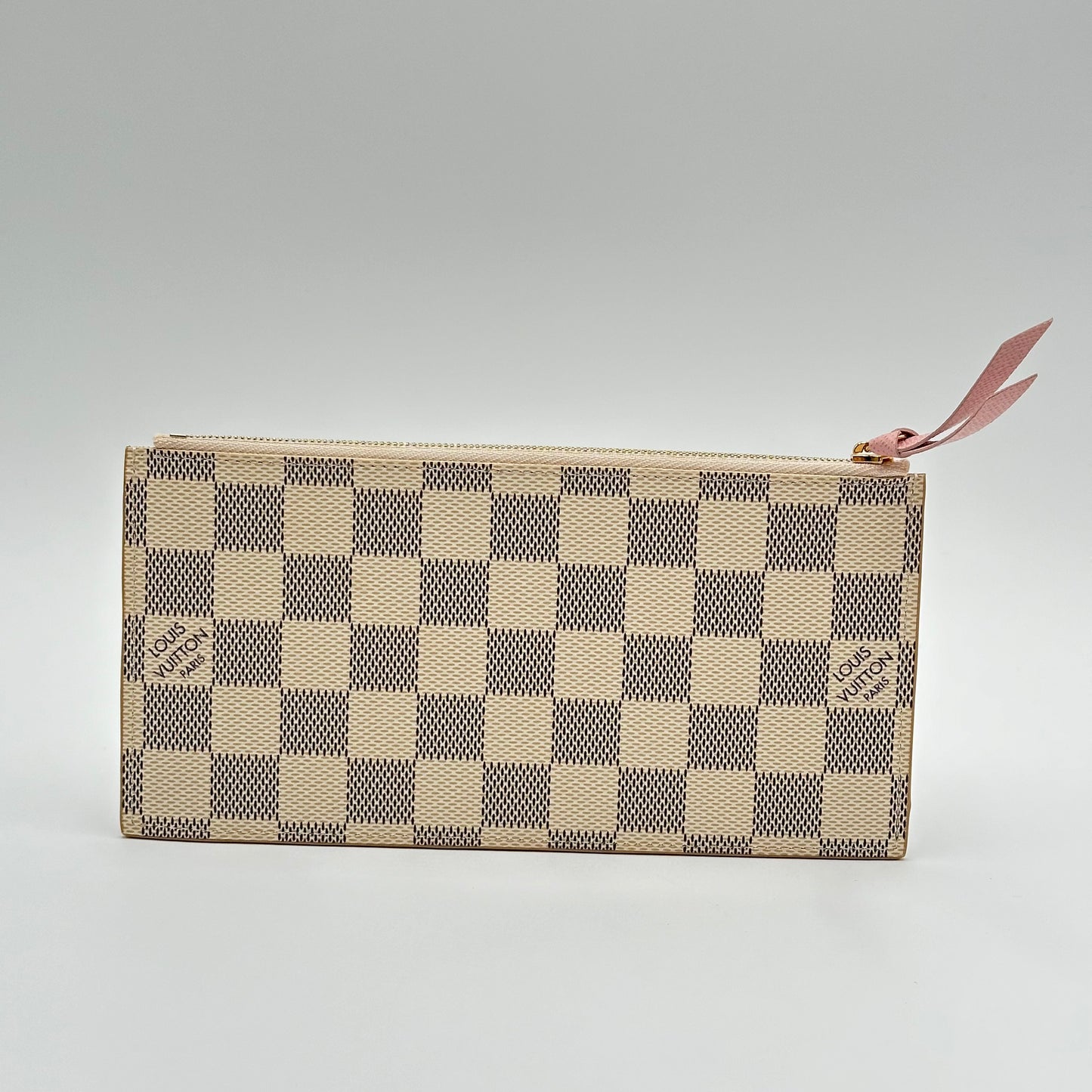 Authentic Louis Vuitton Damier Azur Rose Ballerine Felicie Zipper Wallet Insert