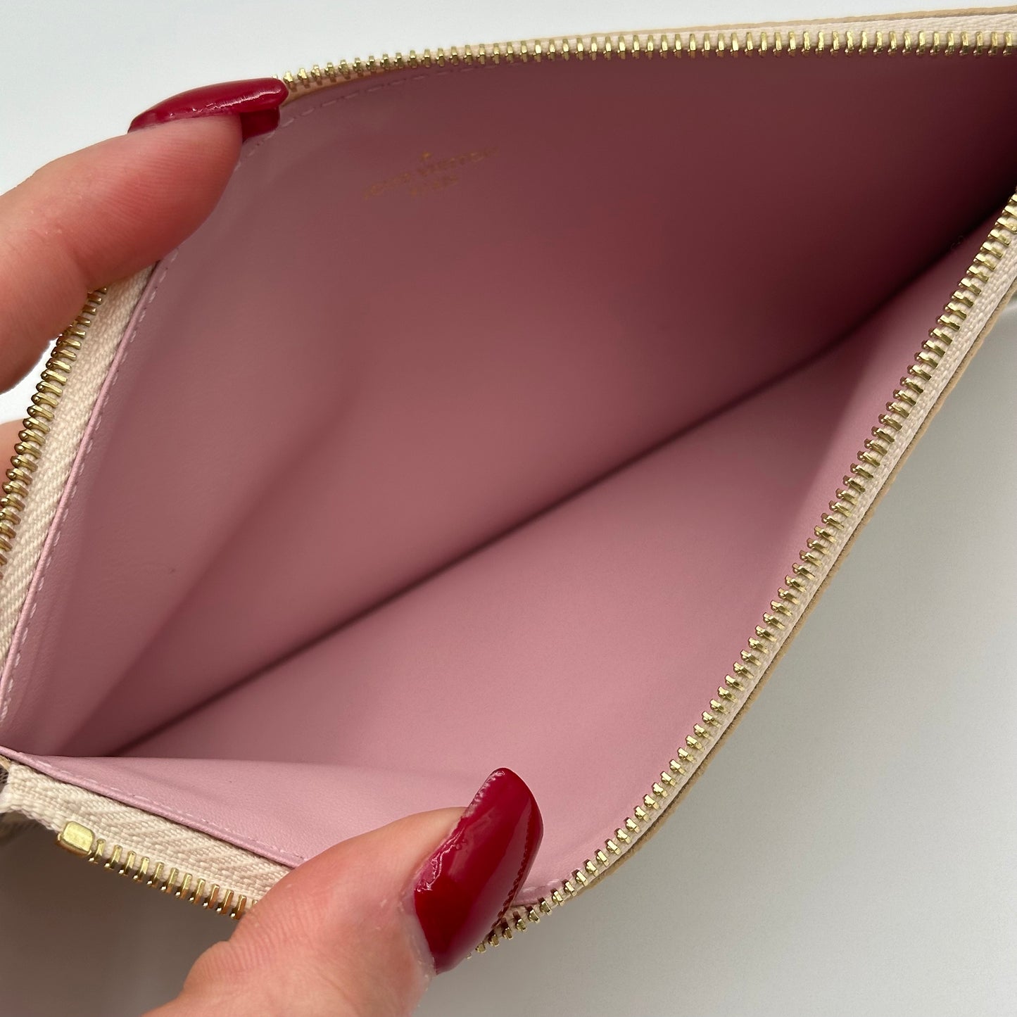 Authentic Louis Vuitton Damier Azur Rose Ballerine Felicie Inserts