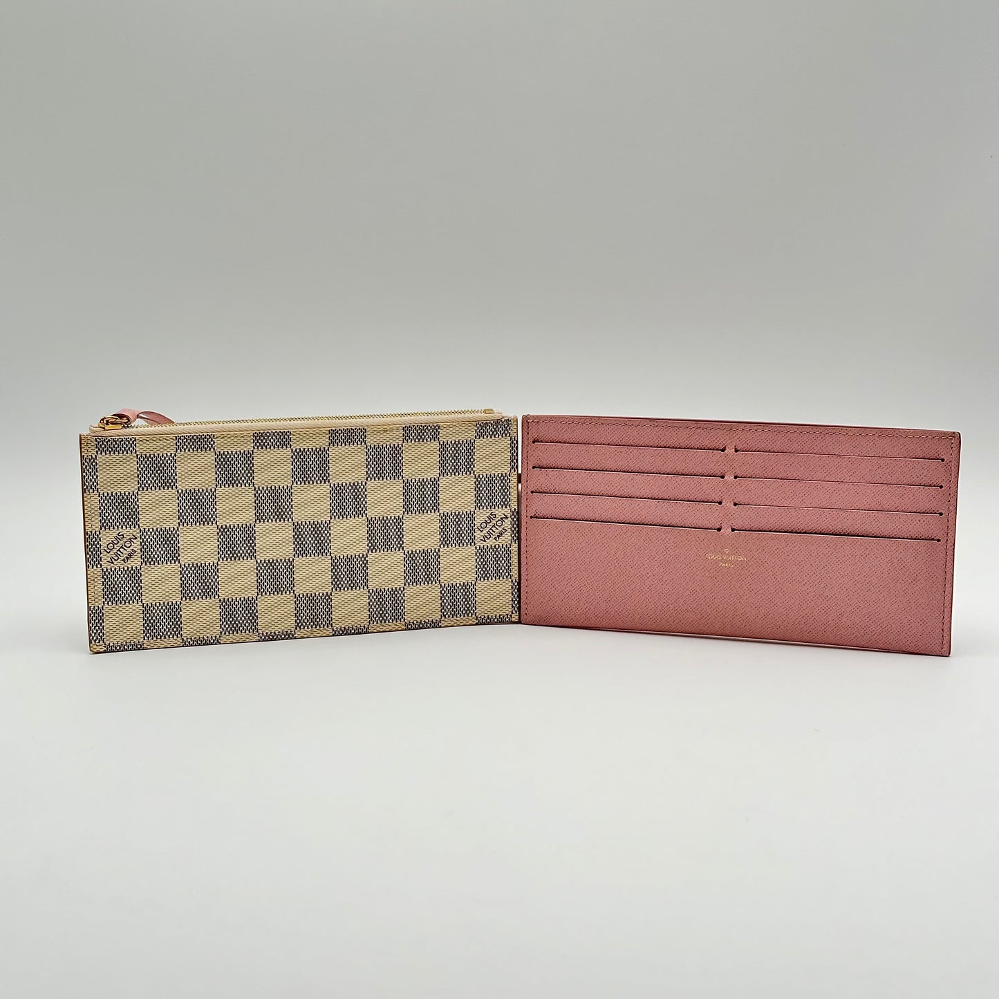 Authentic Louis Vuitton Damier Azur Rose Ballerine Felicie Inserts