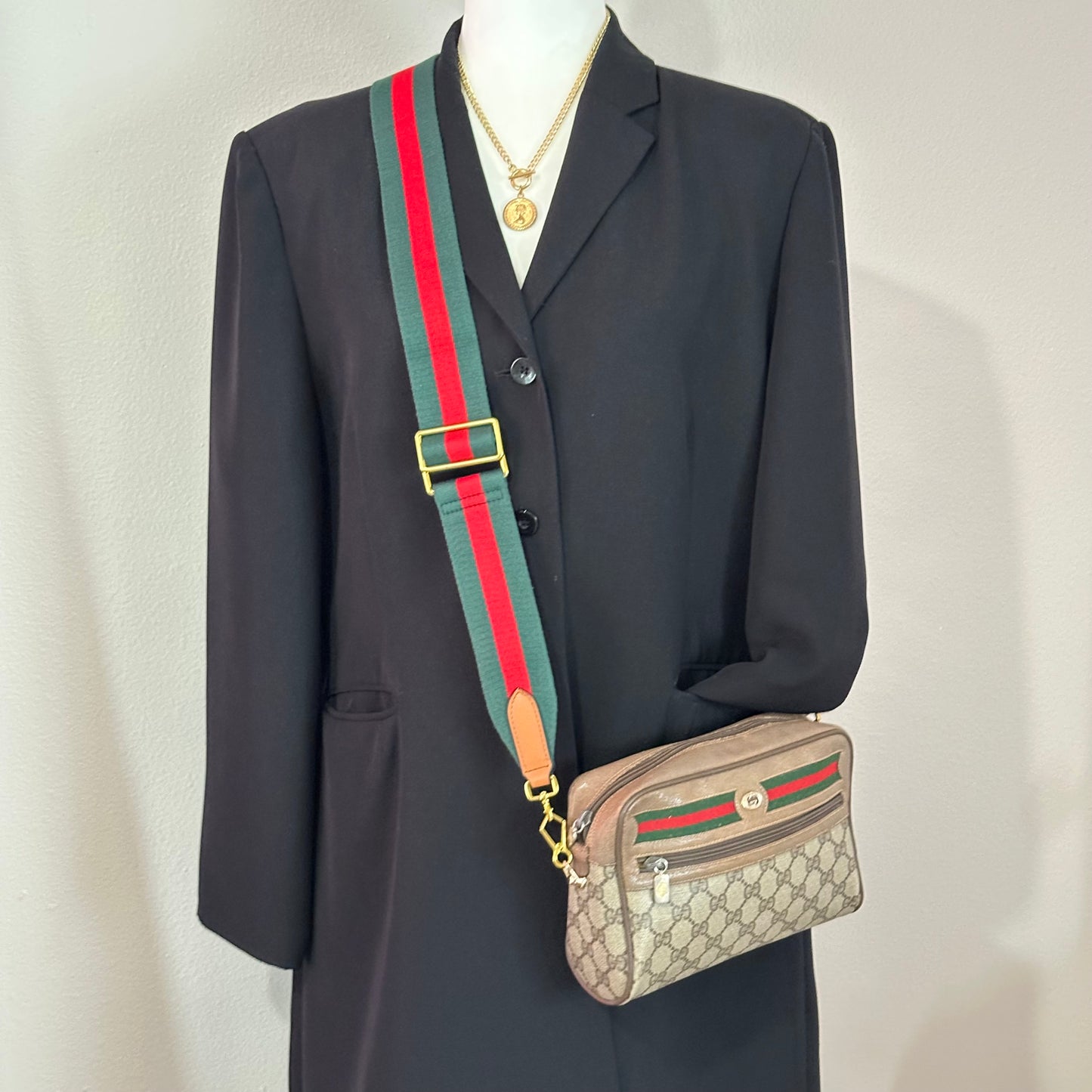 Authentic GUCCI Vintage GG Zipper Pouch Crossbody