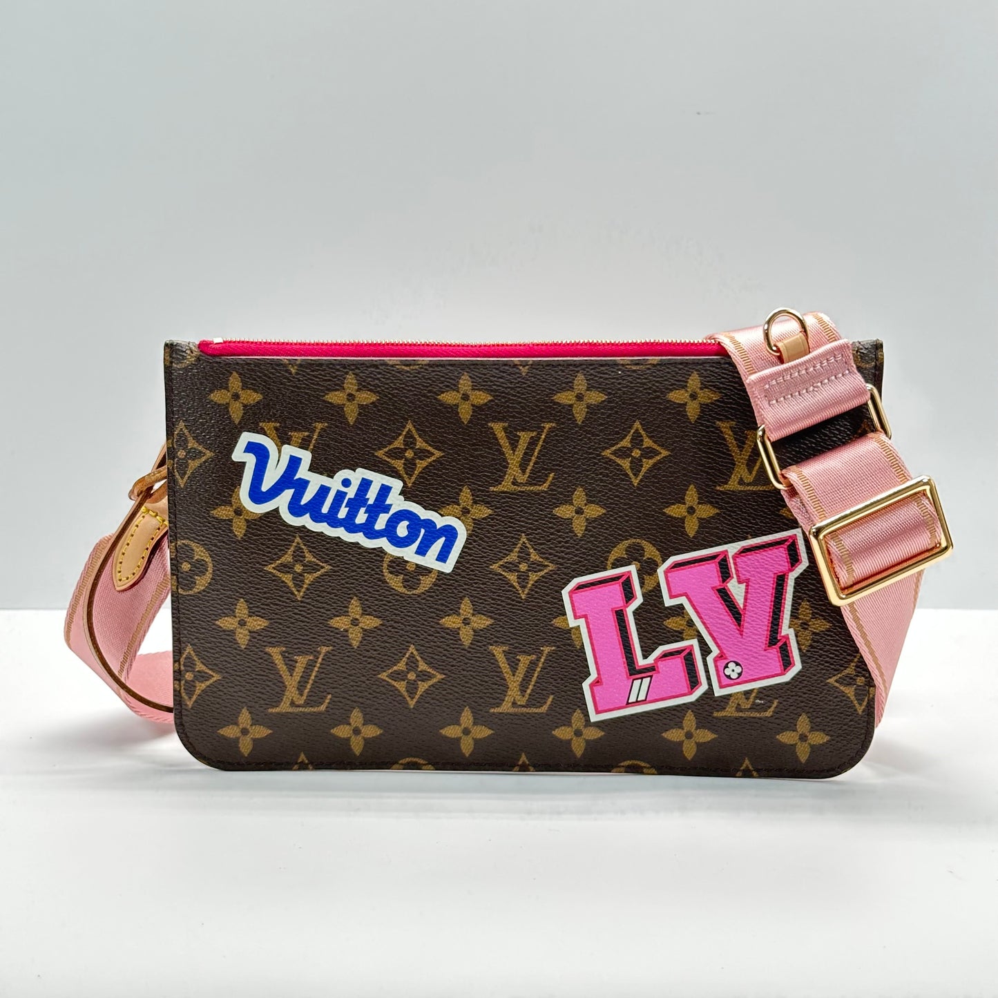 Authentic Louis Vuitton 2018 Monogram Travel Stickers Neverfull Pouch