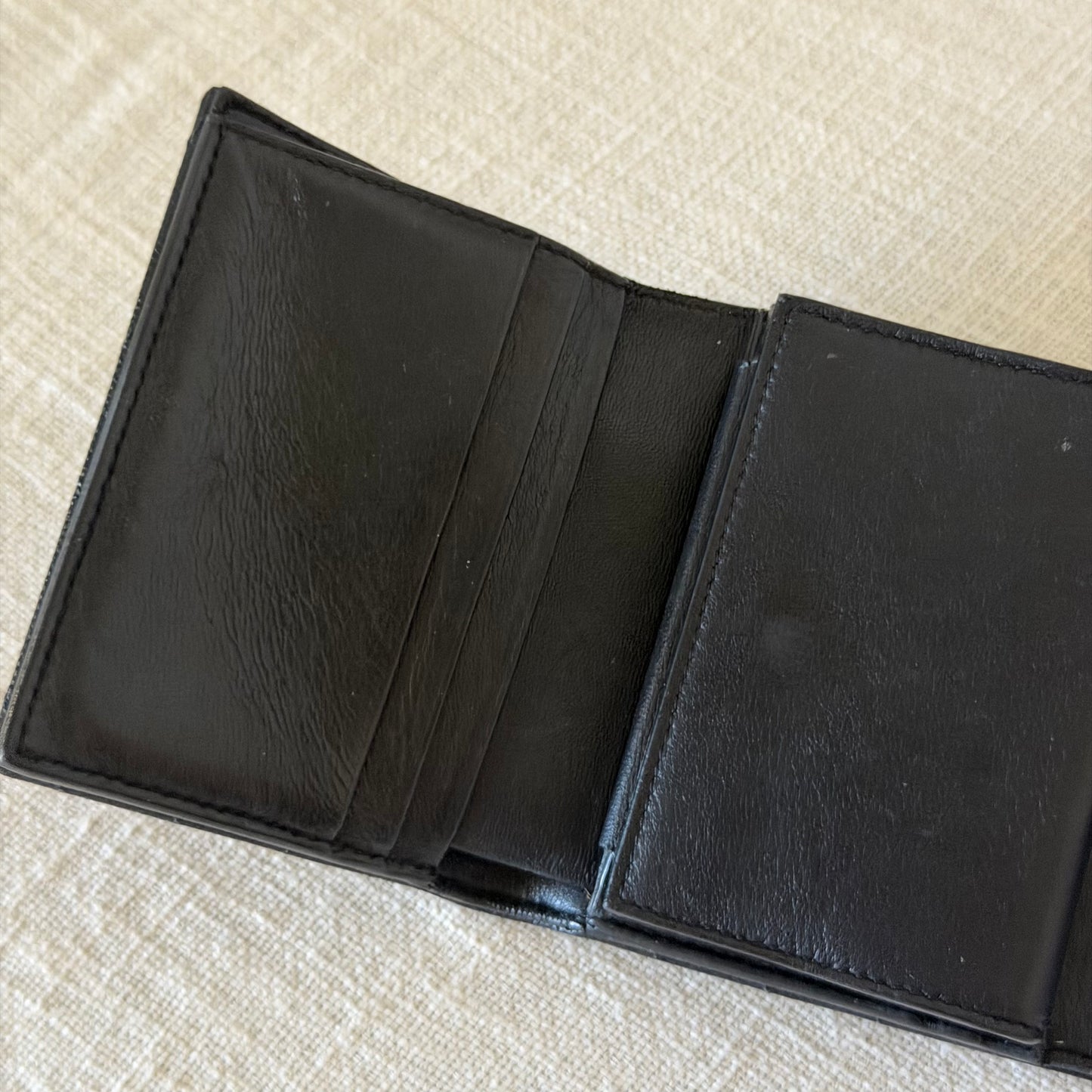 Authentic YSL Black Matelasse Trifold Wallet