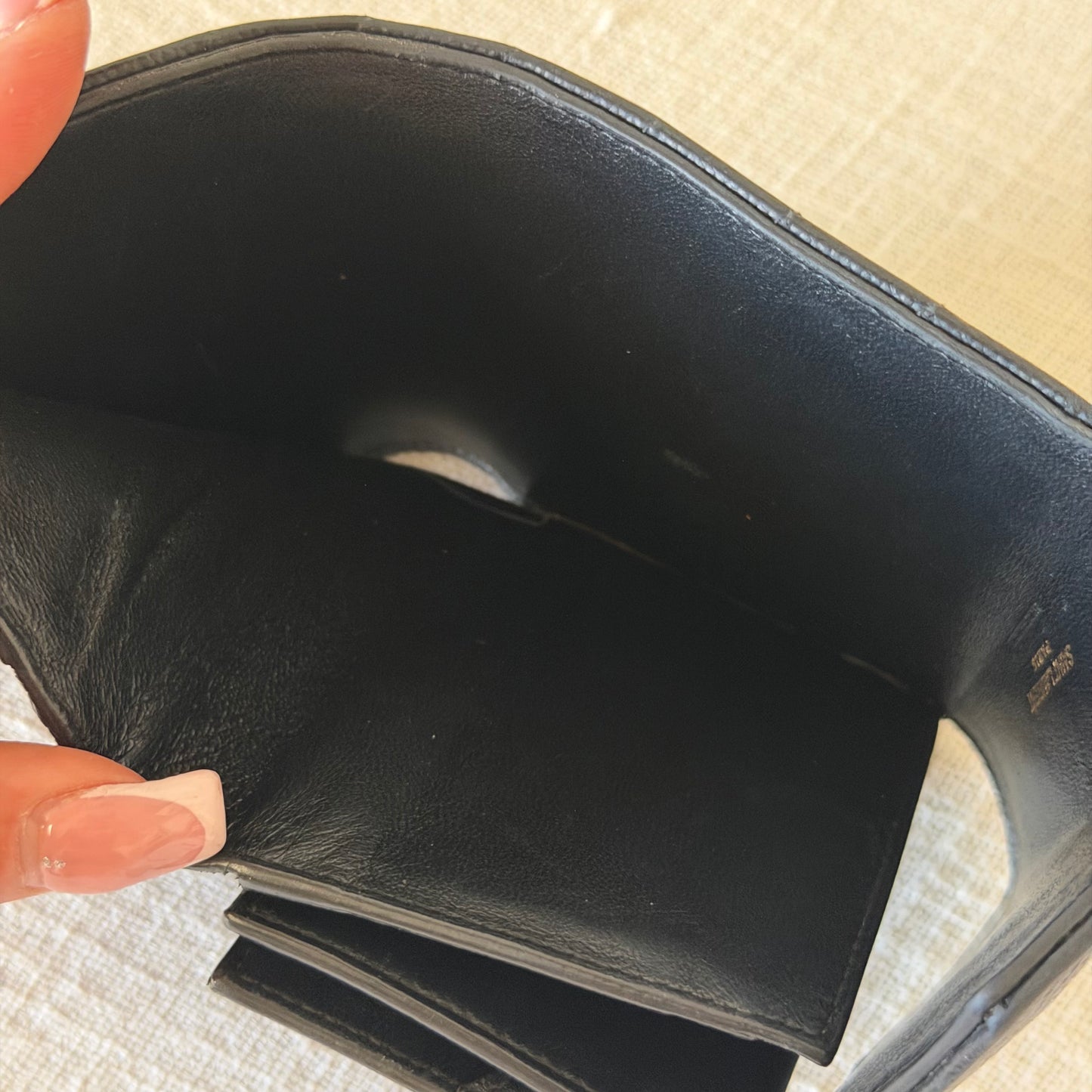 Authentic YSL Black Matelasse Trifold Wallet