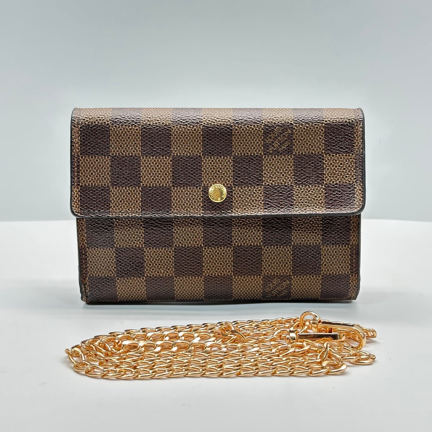 Authentic Louis Vuitton 2005 Damier Ebene Alexandra Trifold Compact Wallet