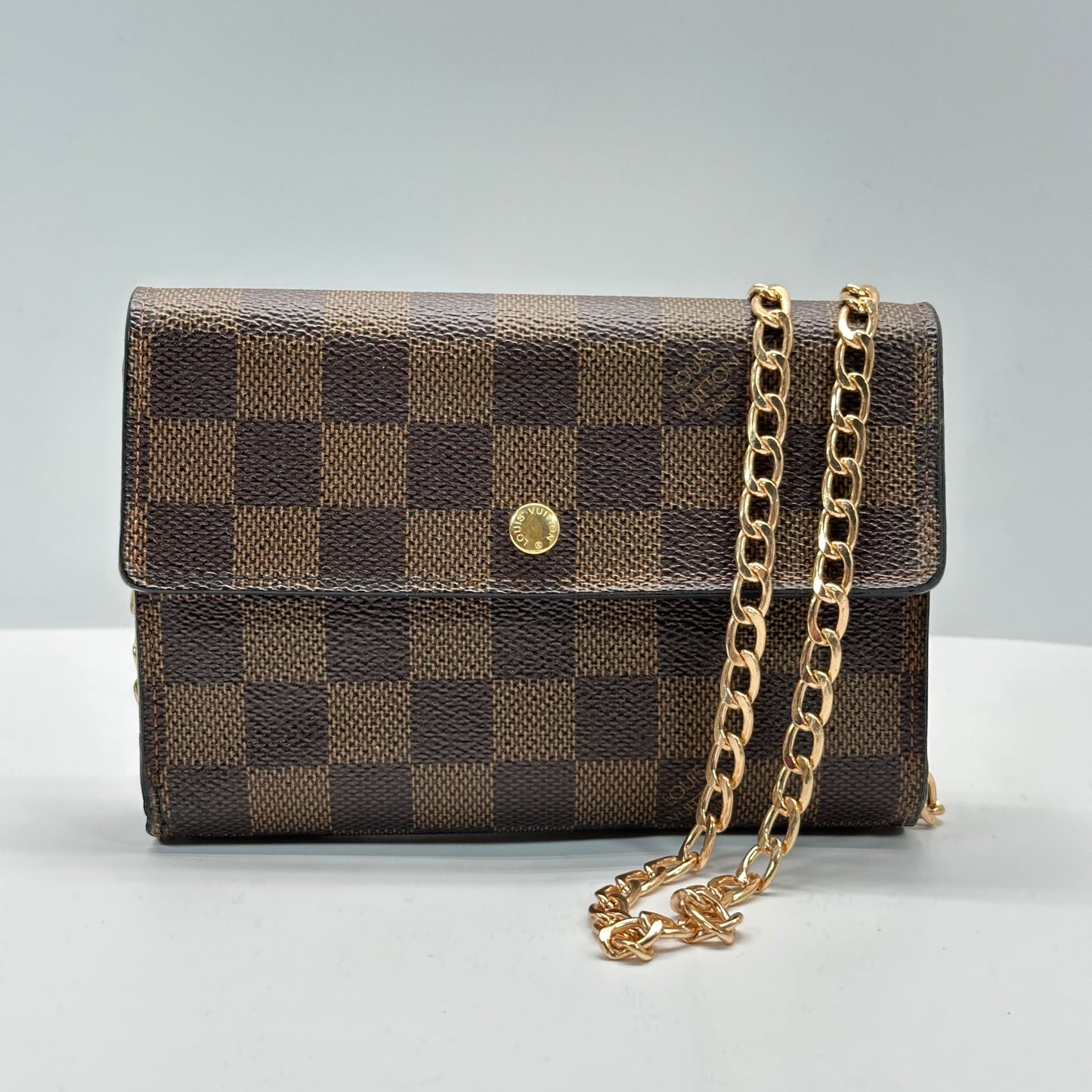 Authentic Louis Vuitton 2005 Damier Ebene Alexandra Trifold Compact Wallet