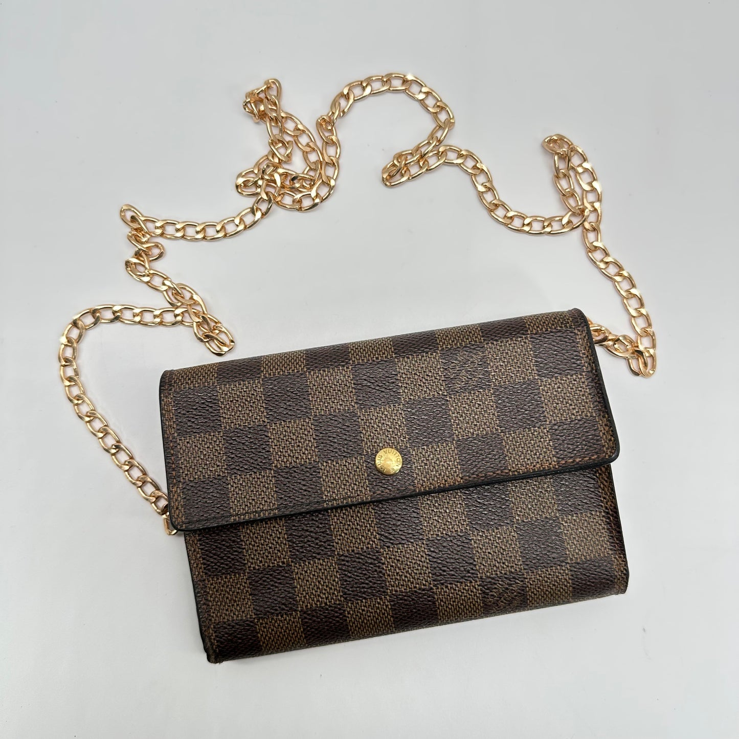 Authentic Louis Vuitton 2005 Damier Ebene Alexandra Trifold Compact Wallet