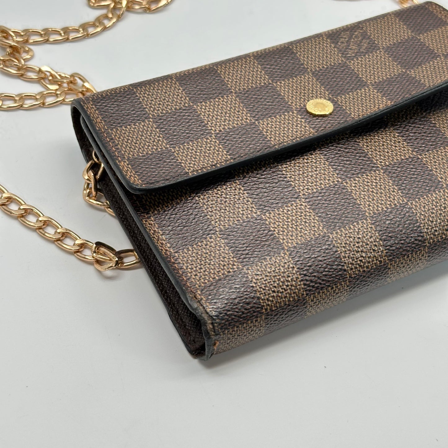Authentic Louis Vuitton 2005 Damier Ebene Alexandra Trifold Compact Wallet