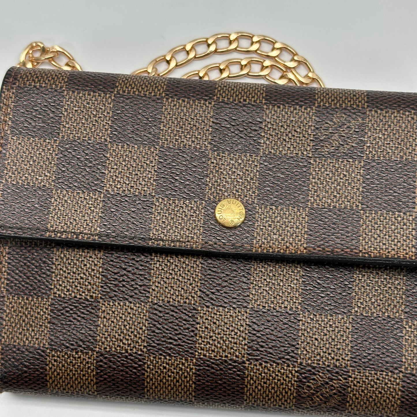 Authentic Louis Vuitton 2005 Damier Ebene Alexandra Trifold Compact Wallet
