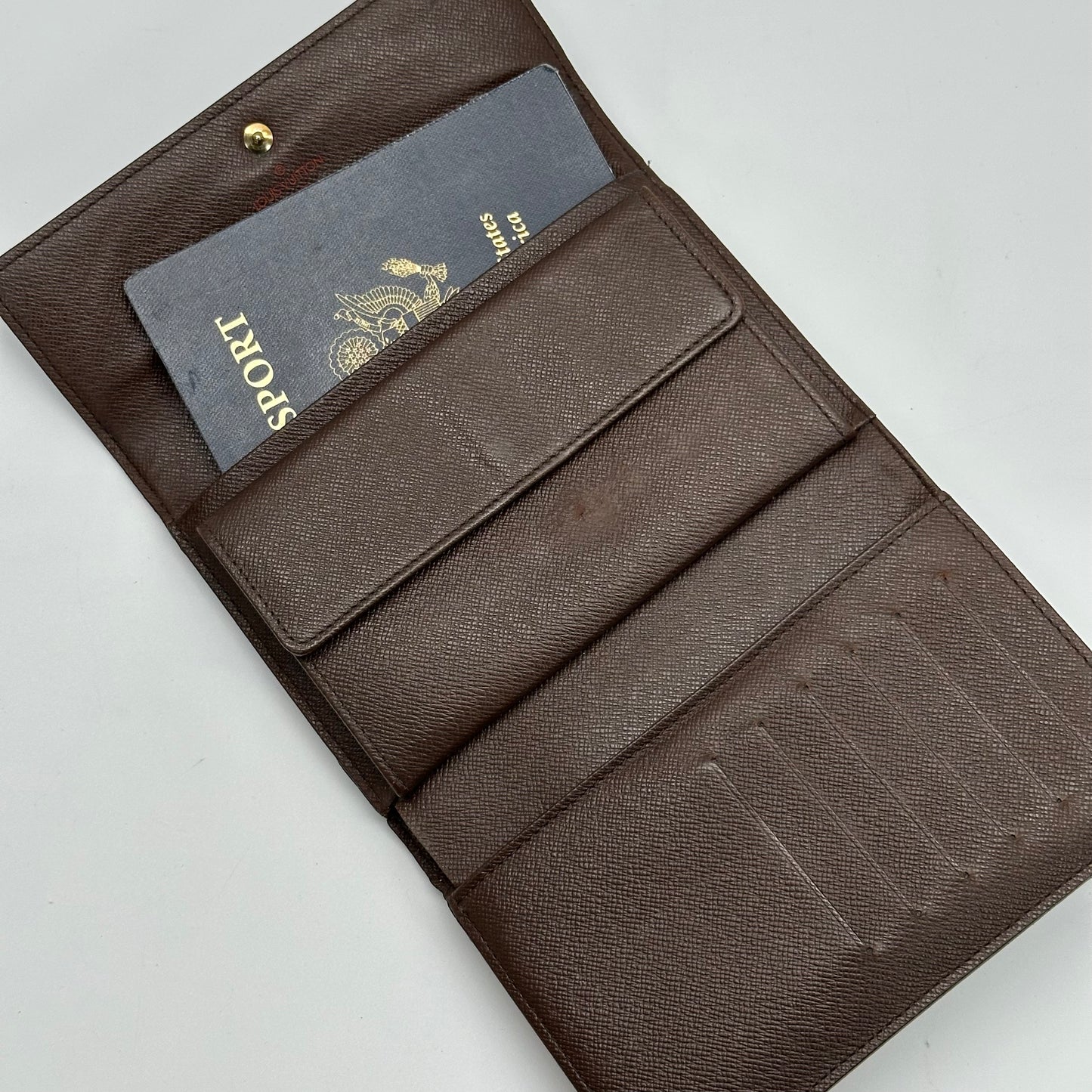 Authentic Louis Vuitton 2005 Damier Ebene Alexandra Trifold Compact Wallet