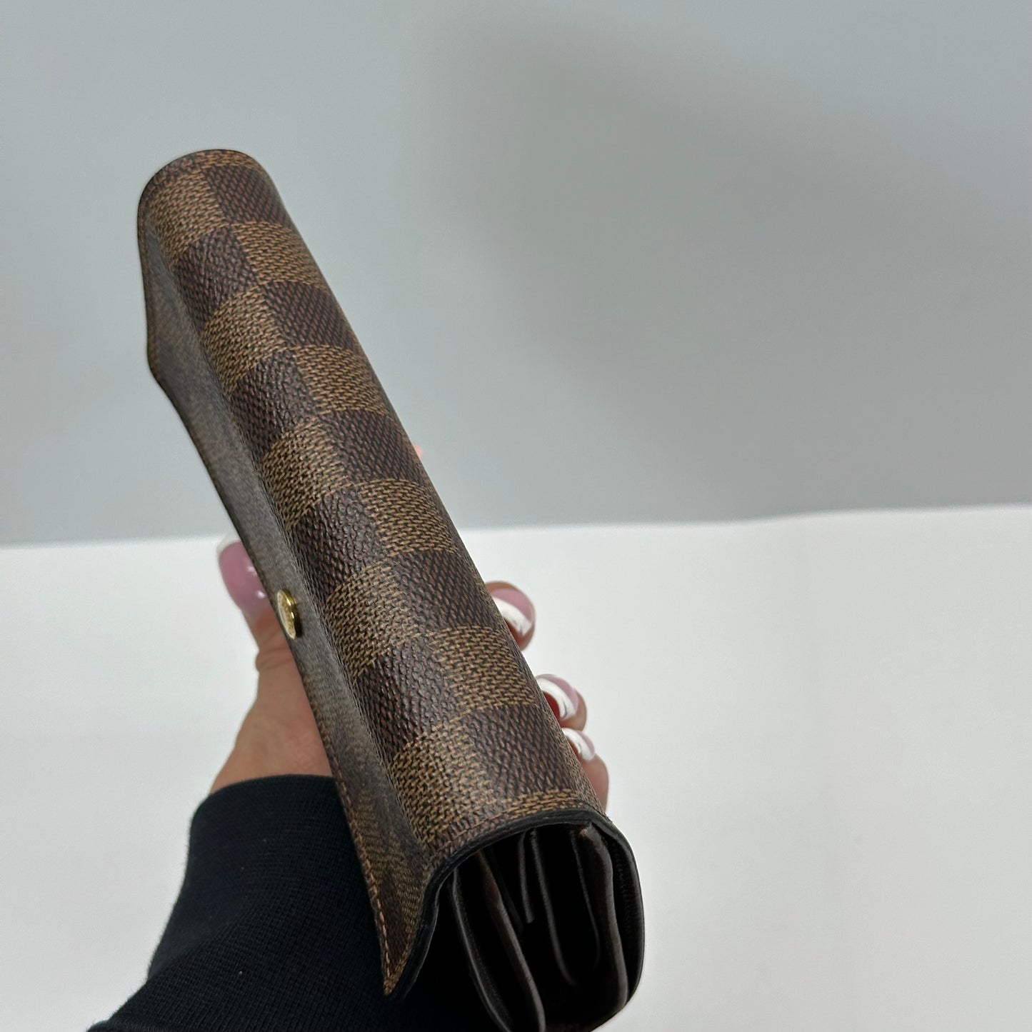 Authentic Louis Vuitton 2005 Damier Ebene Alexandra Trifold Compact Wallet