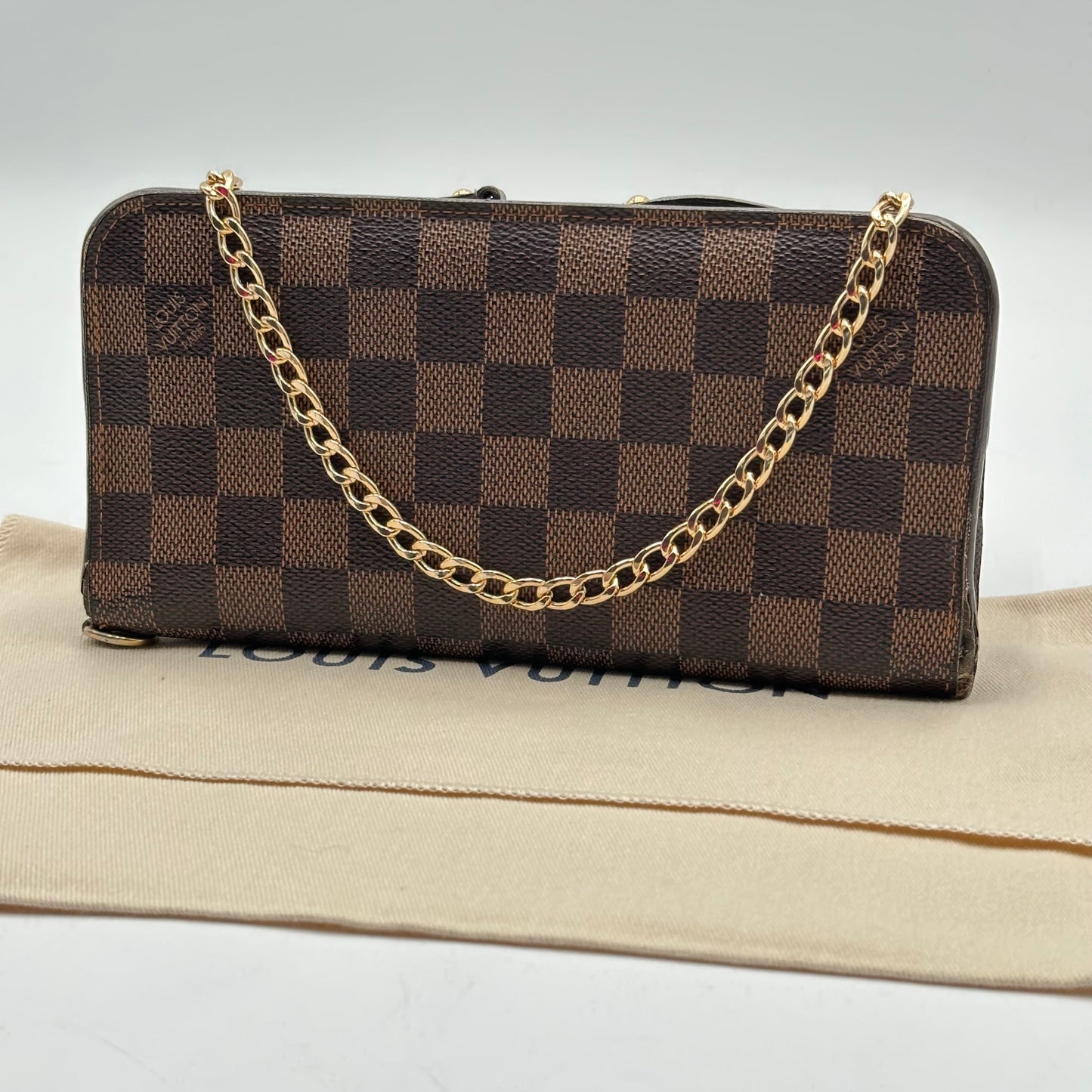 Authentic Louis Vuitton 2009 Damier Ebene Insolite Wallet Crossbody