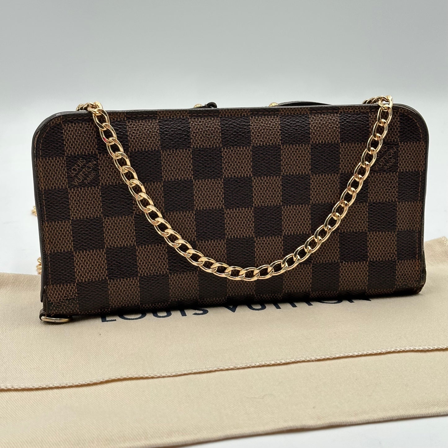 Authentic Louis Vuitton 2009 Damier Ebene Insolite Wallet Crossbody