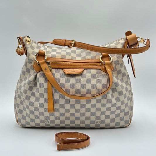 2011 Authentic louis Vuitton Damier Azur Evora MM Handbag Crossbody