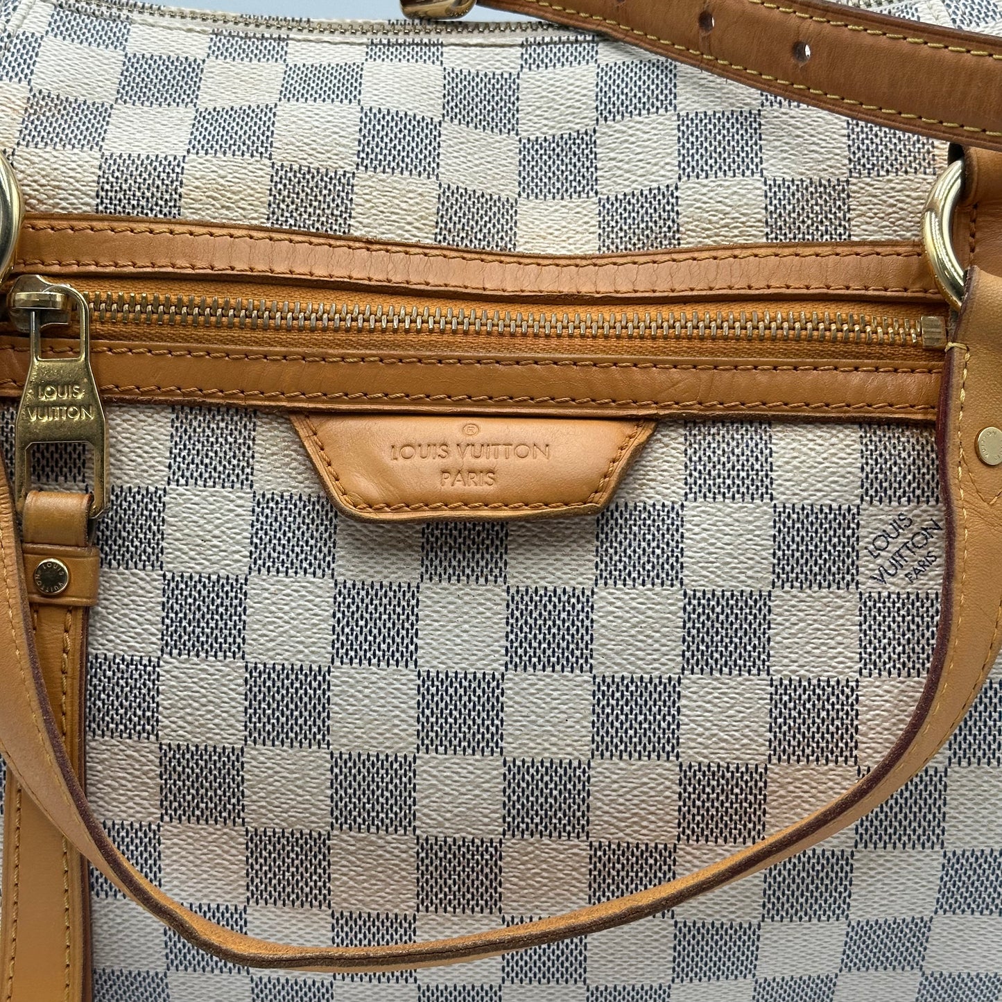 2011 Authentic louis Vuitton Damier Azur Evora MM Handbag Crossbody