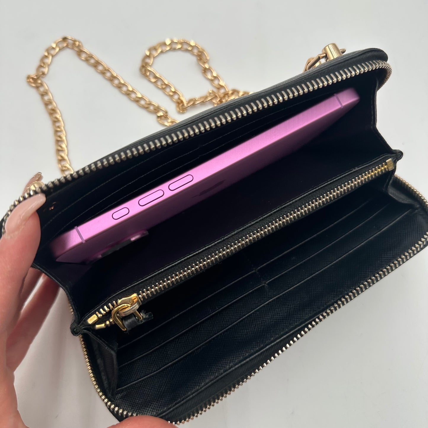 Authentic PRADA Saffiano Triangle Full Zip Wallet