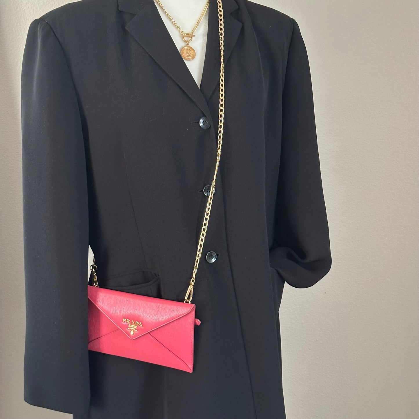 Authentic PRADA Fuchsia Envelope Wallet