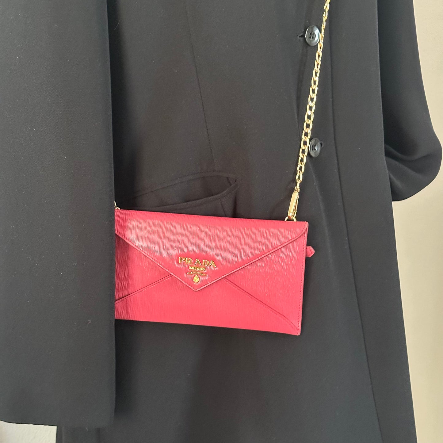 Authentic PRADA Fuchsia Envelope Wallet