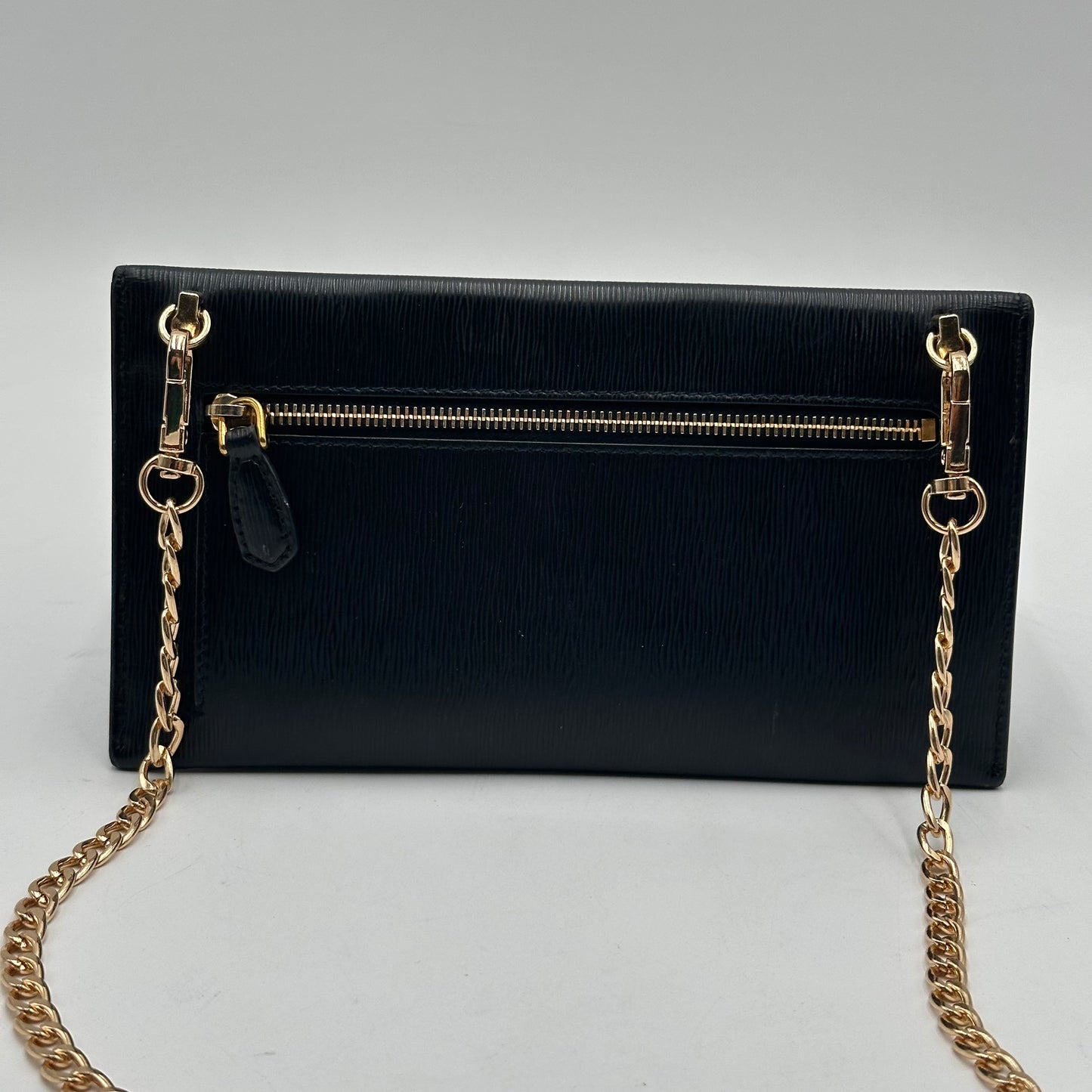 Authentic PRADA Black Saffiano Envelope Crossbody Wallet