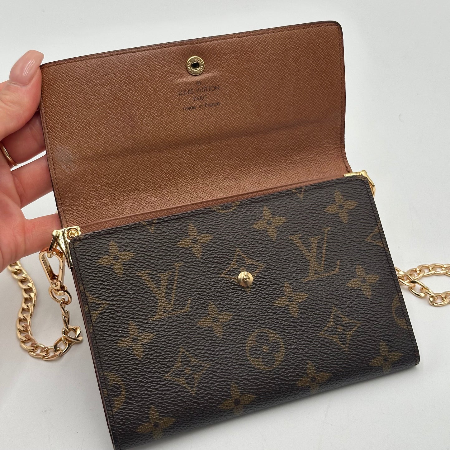 Authentic Louis Vuitton 1994 Monogram Porte Monnaie Bilet Wallet Crossbody