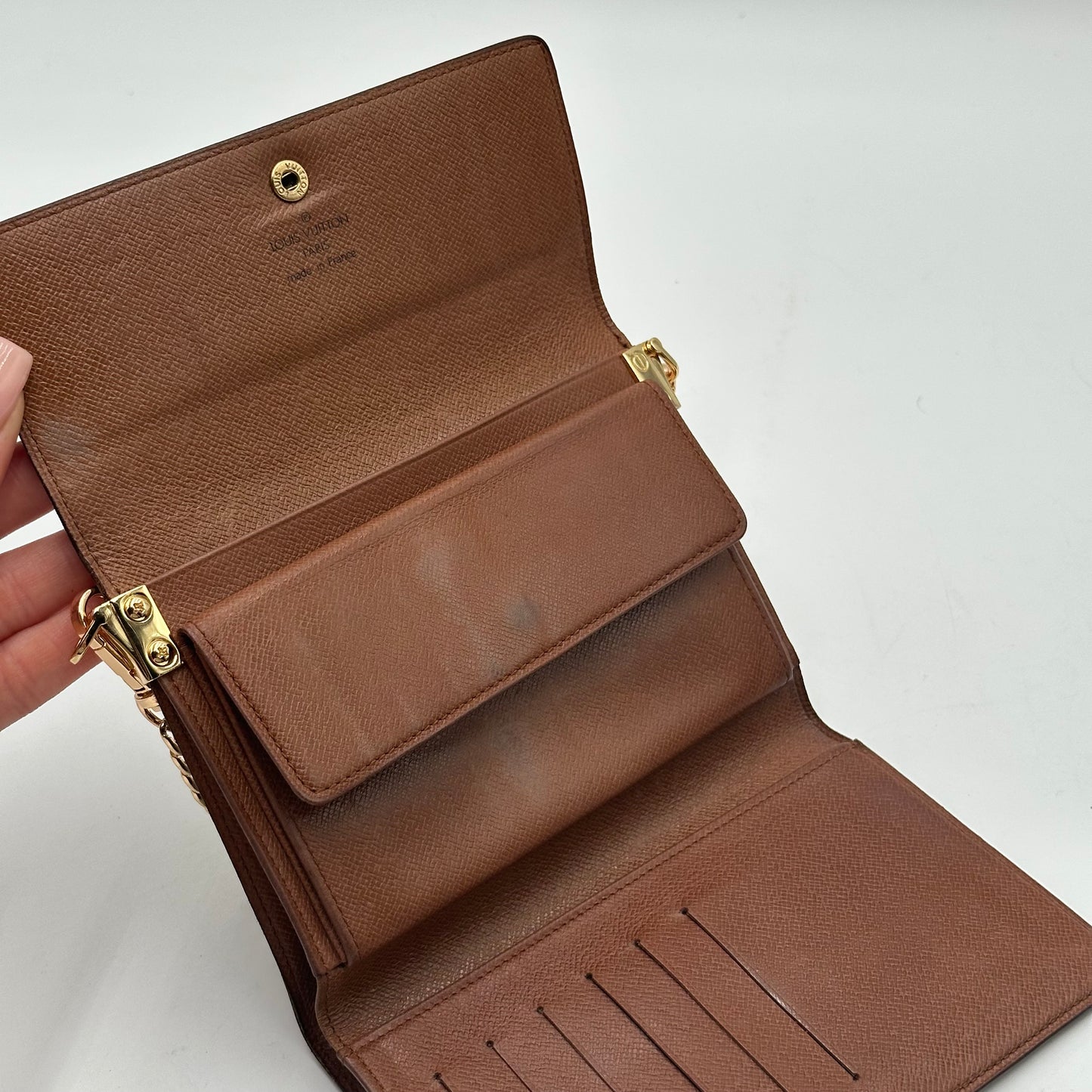 Authentic Louis Vuitton 1994 Monogram Porte Monnaie Bilet Wallet Crossbody