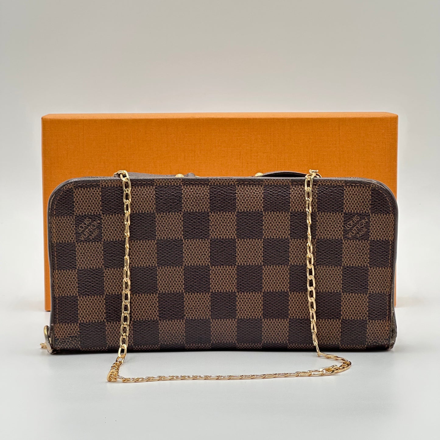 Authentic Louis Vuitton 2009 Damier Ebene Insolite Wallet Crossbody