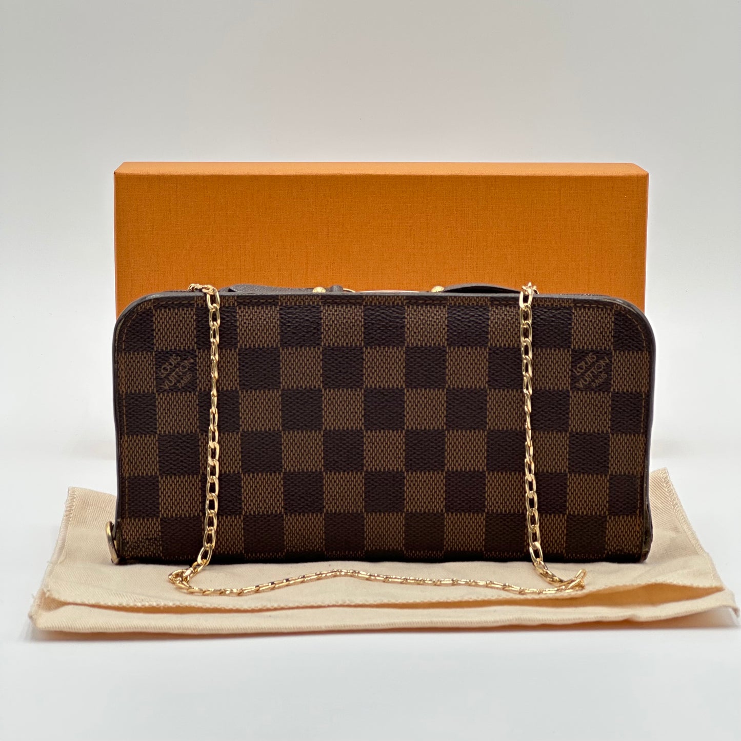 Authentic Louis Vuitton 2009 Damier Ebene Insolite Wallet Crossbody