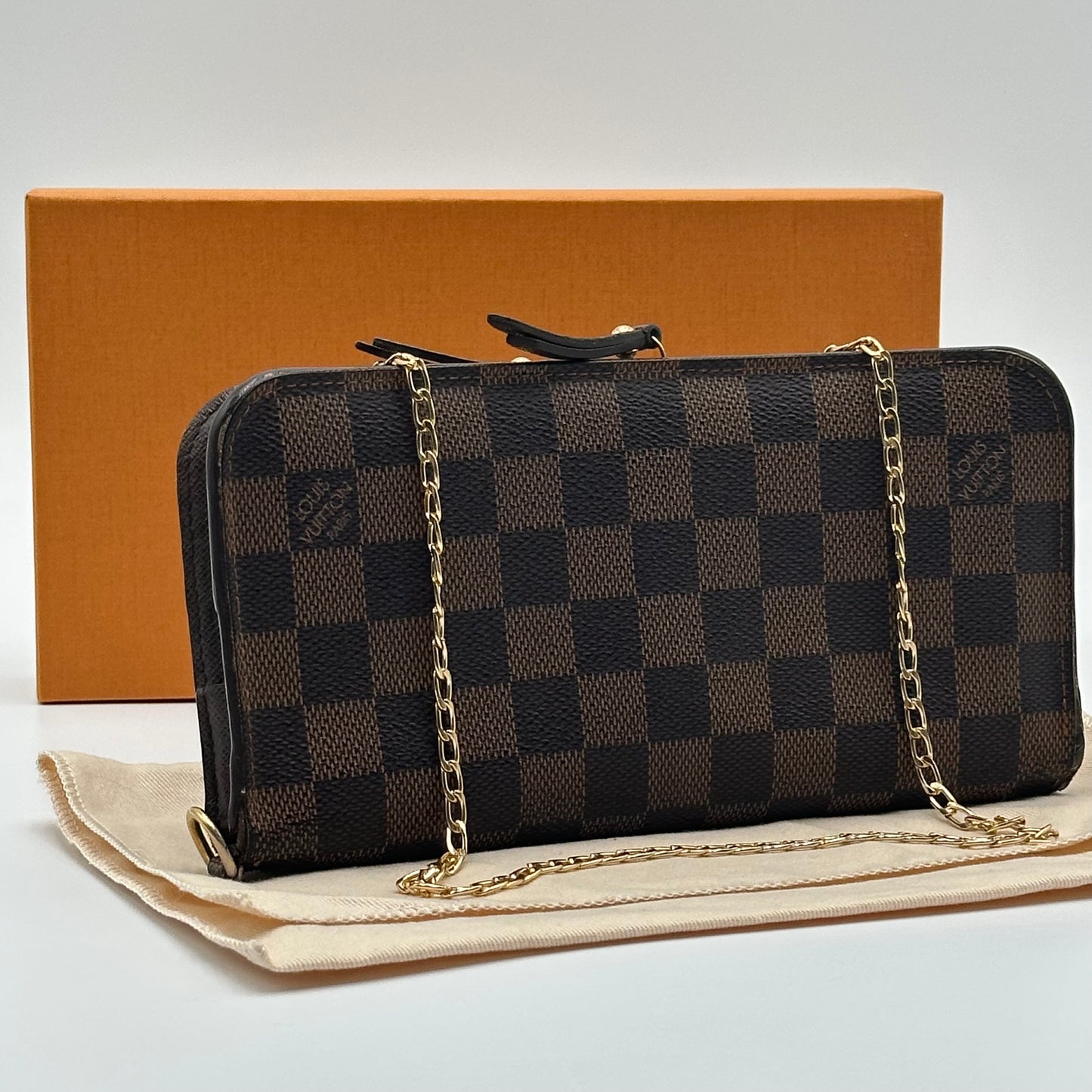 Authentic Louis Vuitton 2009 Damier Ebene Insolite Wallet Crossbody
