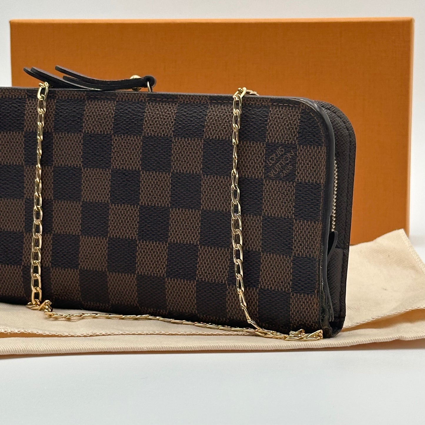 Authentic Louis Vuitton 2009 Damier Ebene Insolite Wallet Crossbody