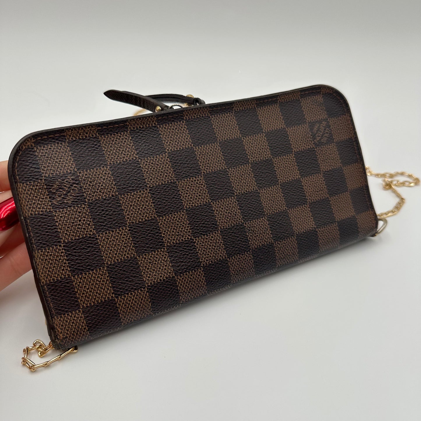 Authentic Louis Vuitton 2009 Damier Ebene Insolite Wallet Crossbody