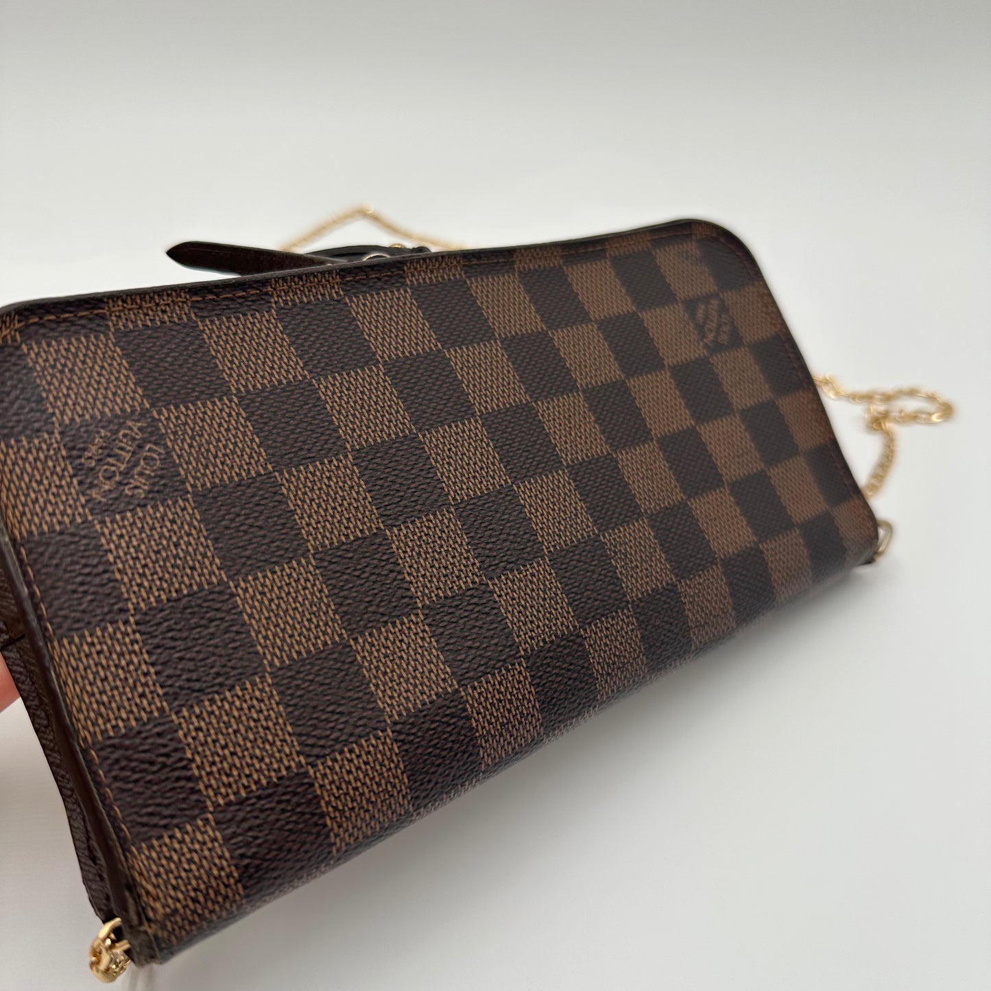 Authentic Louis Vuitton 2009 Damier Ebene Insolite Wallet Crossbody