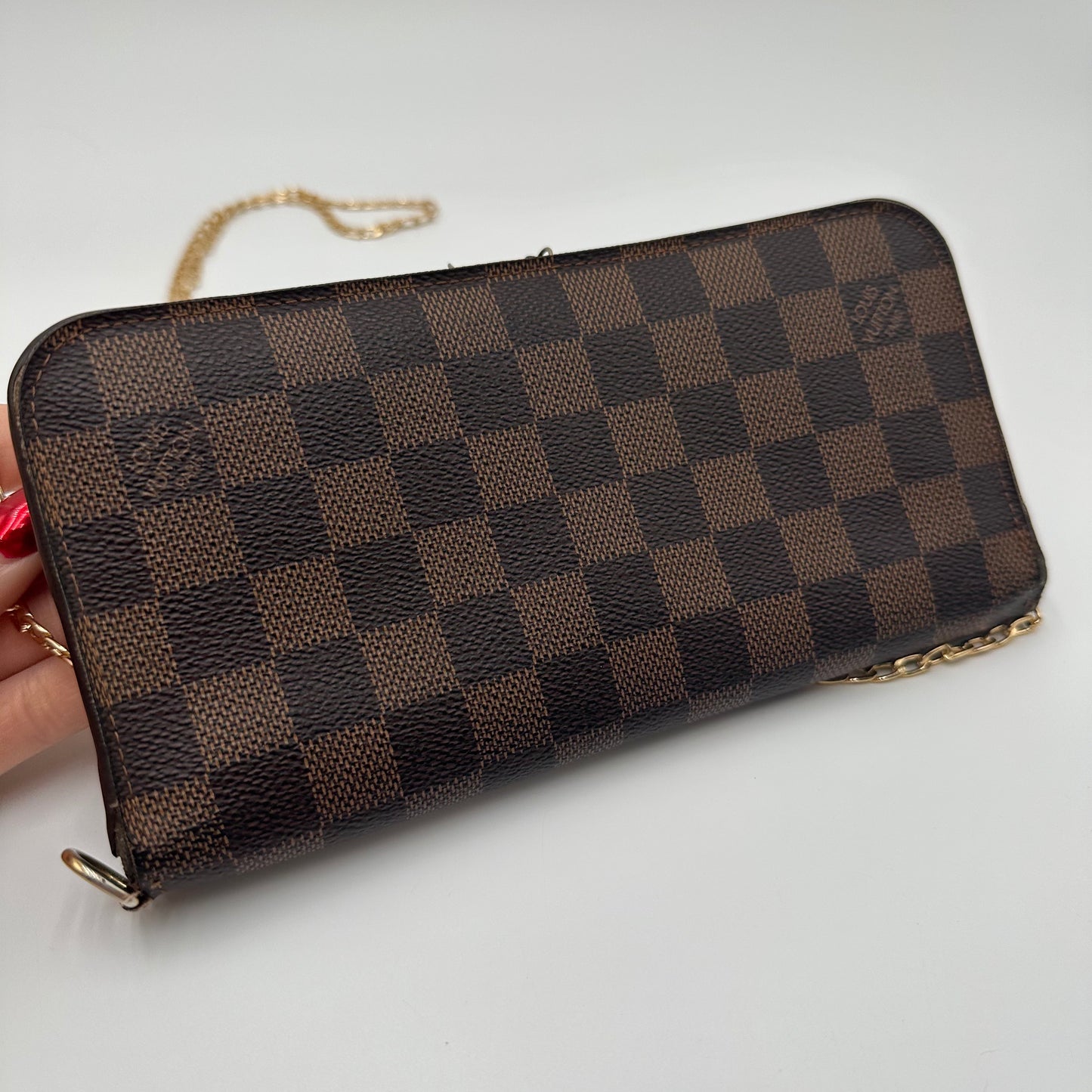 Authentic Louis Vuitton 2009 Damier Ebene Insolite Wallet Crossbody