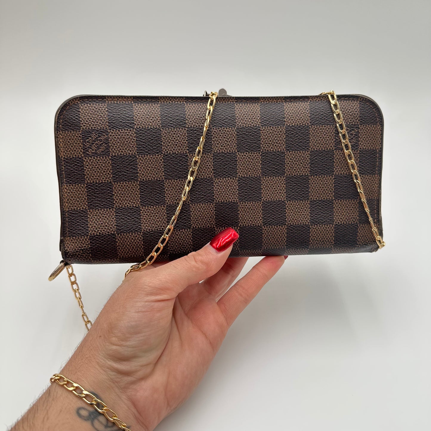 Authentic Louis Vuitton 2009 Damier Ebene Insolite Wallet Crossbody