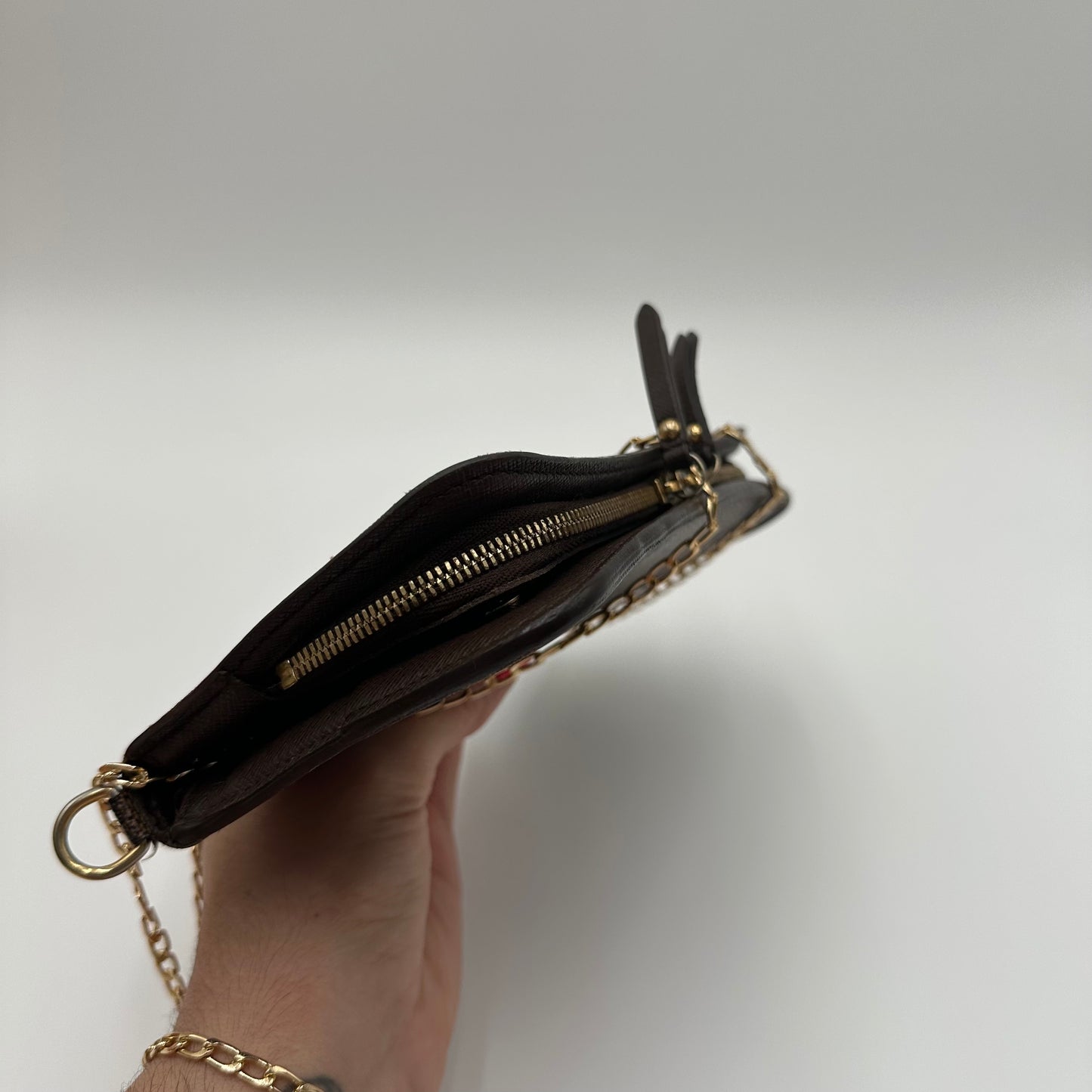 Authentic Louis Vuitton 2009 Damier Ebene Insolite Wallet Crossbody