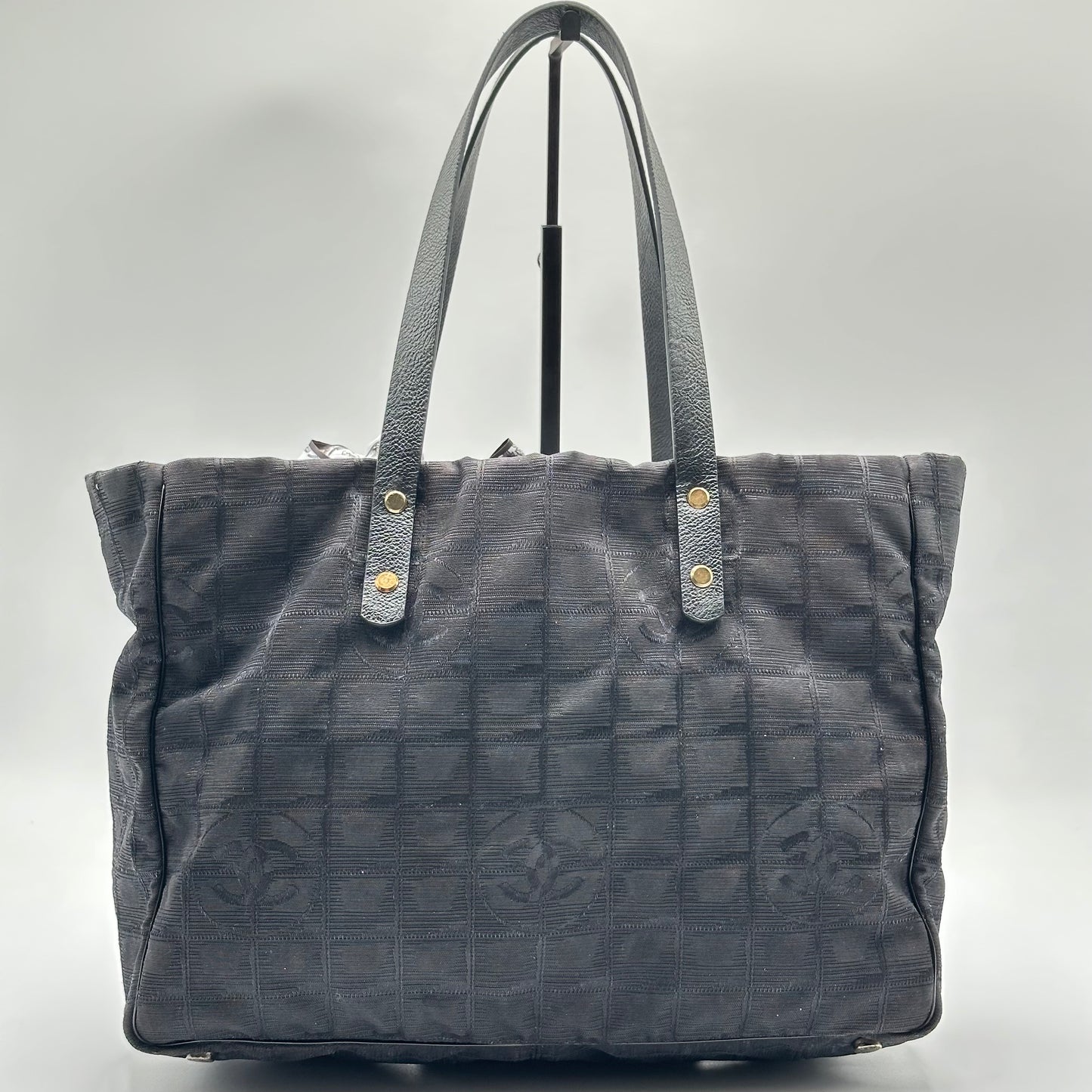 Authentic CHANEL Black Medium Travel Line Tote