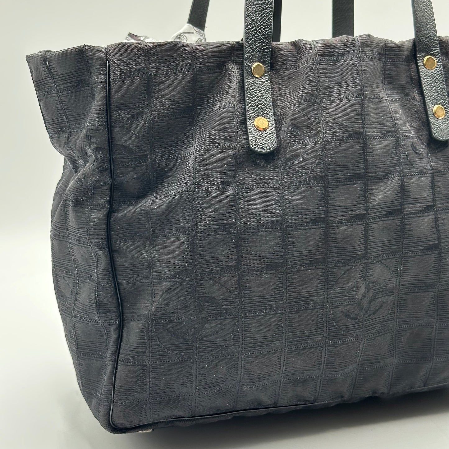 Authentic CHANEL Black Medium Travel Line Tote