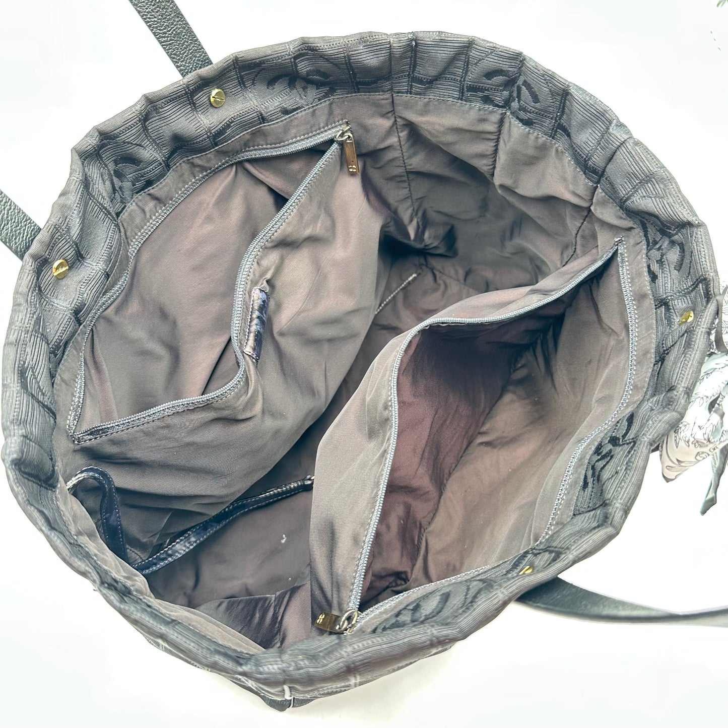 Authentic CHANEL Black Medium Travel Line Tote