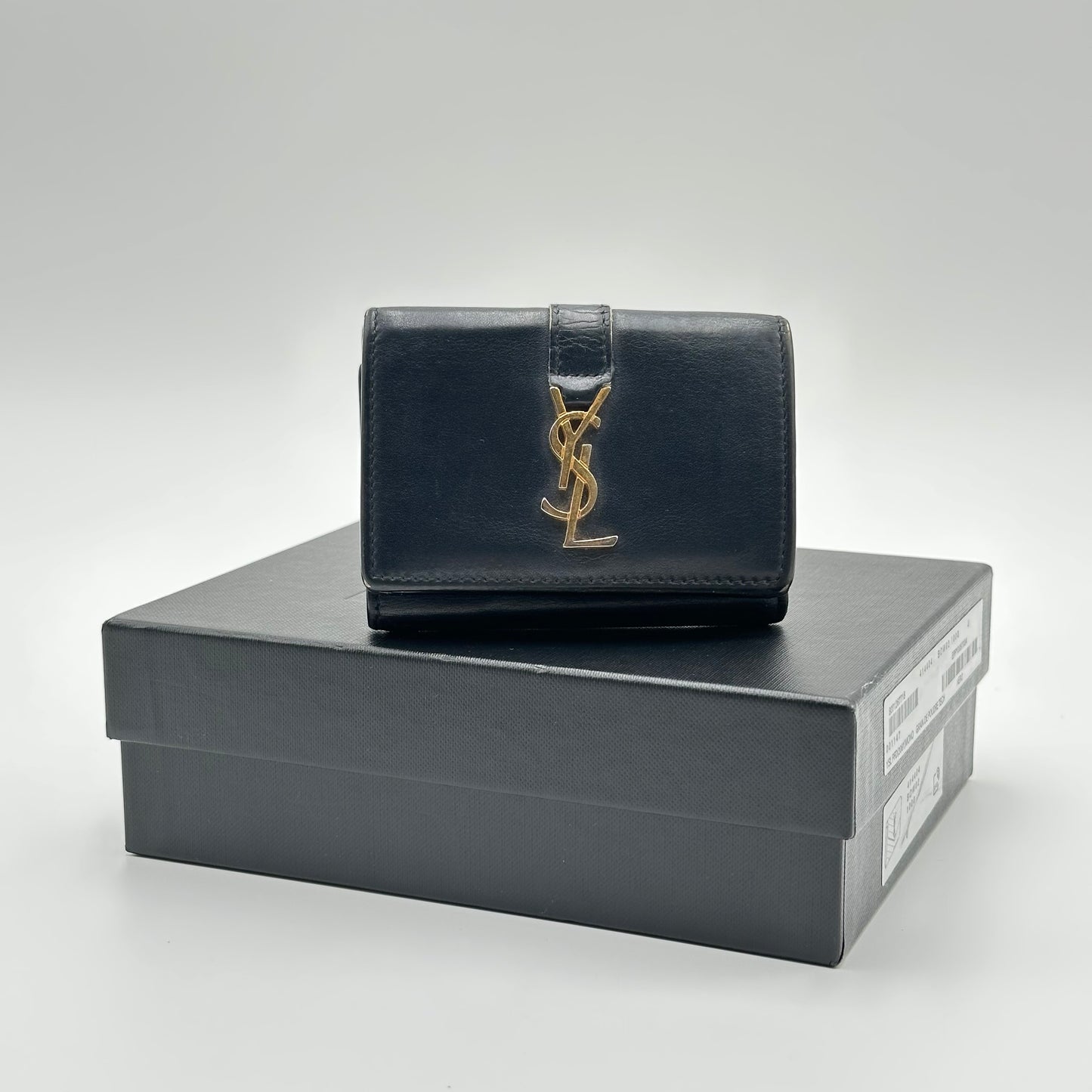 Authentic YSL Calfskin Compact Trifold Wallet