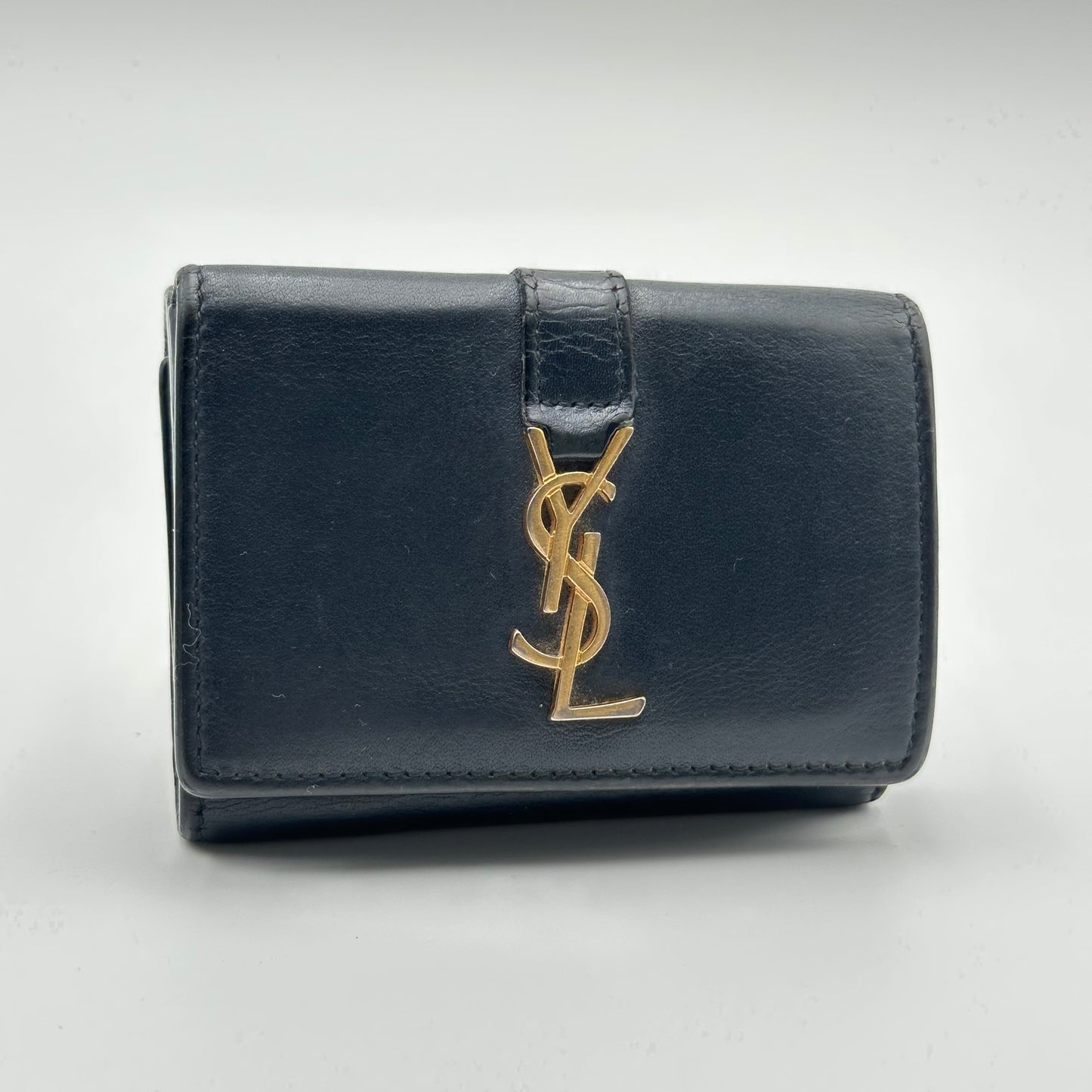 Authentic YSL Calfskin Compact Trifold Wallet