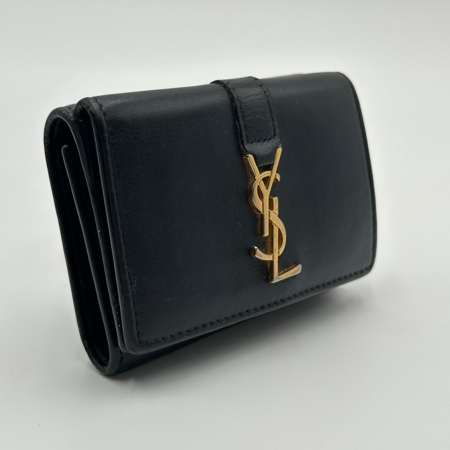 Authentic YSL Calfskin Compact Trifold Wallet