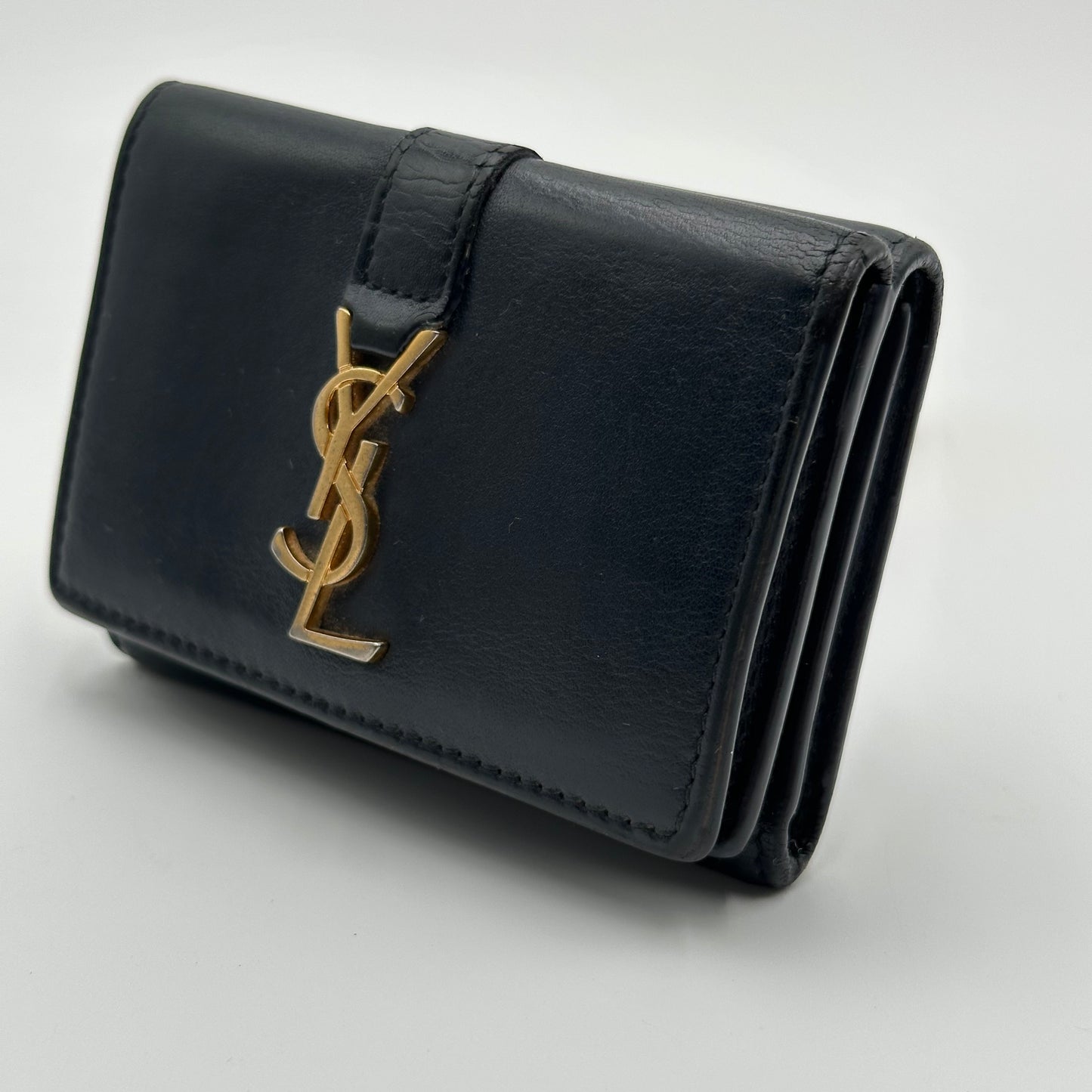 Authentic YSL Calfskin Compact Trifold Wallet