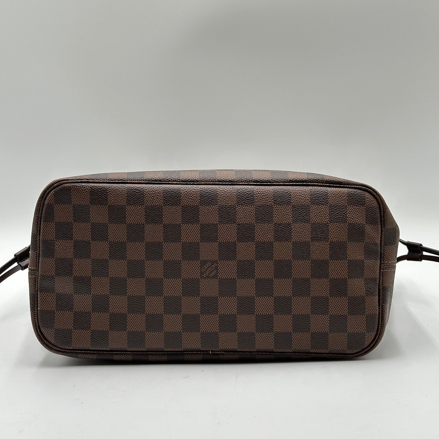 Authentic Louis Vuitton 2018 Damier Ebene Neverfull Rose Ballerine MM + Wristlet