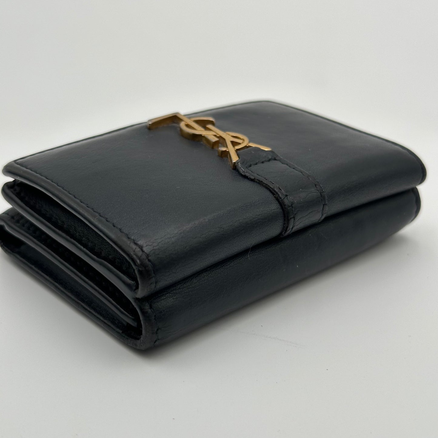 Authentic YSL Calfskin Compact Trifold Wallet