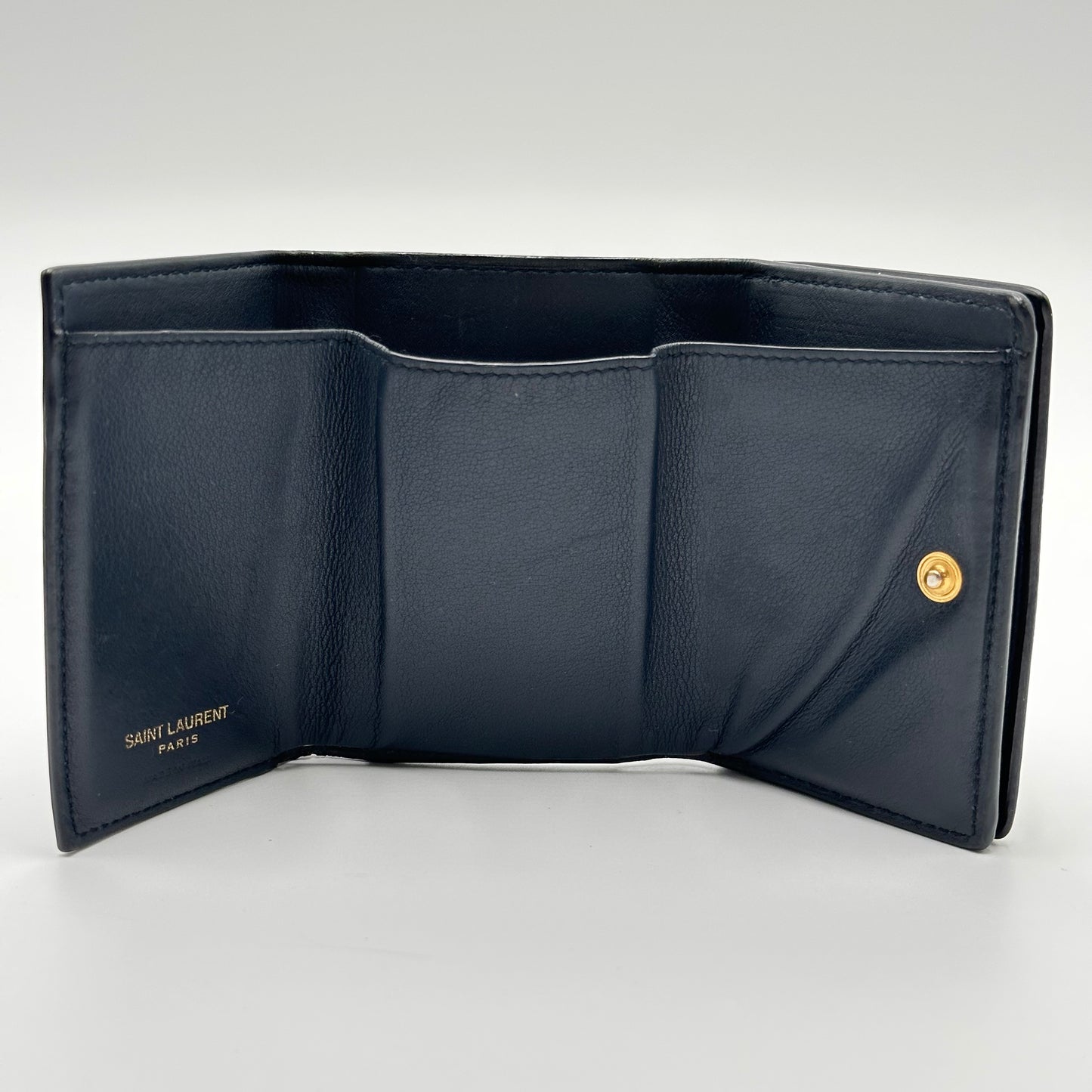 Authentic YSL Calfskin Compact Trifold Wallet