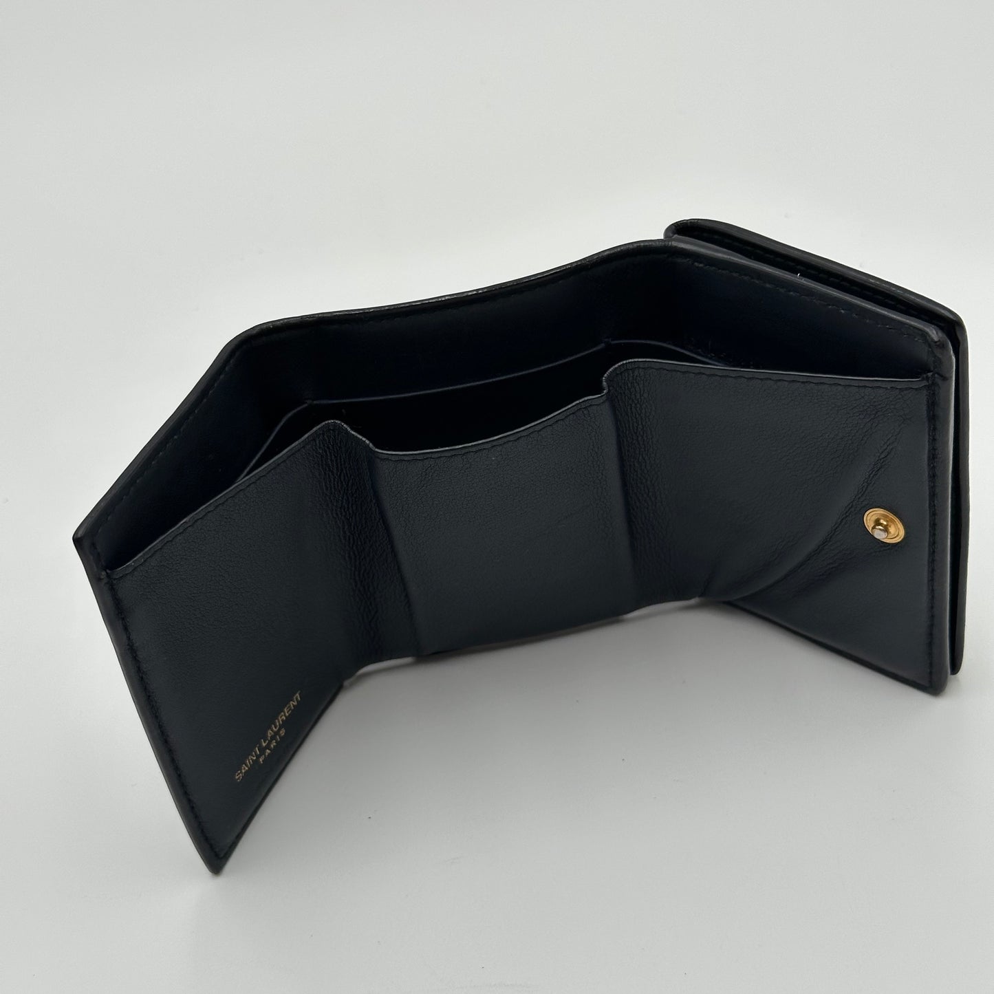 Authentic YSL Calfskin Compact Trifold Wallet