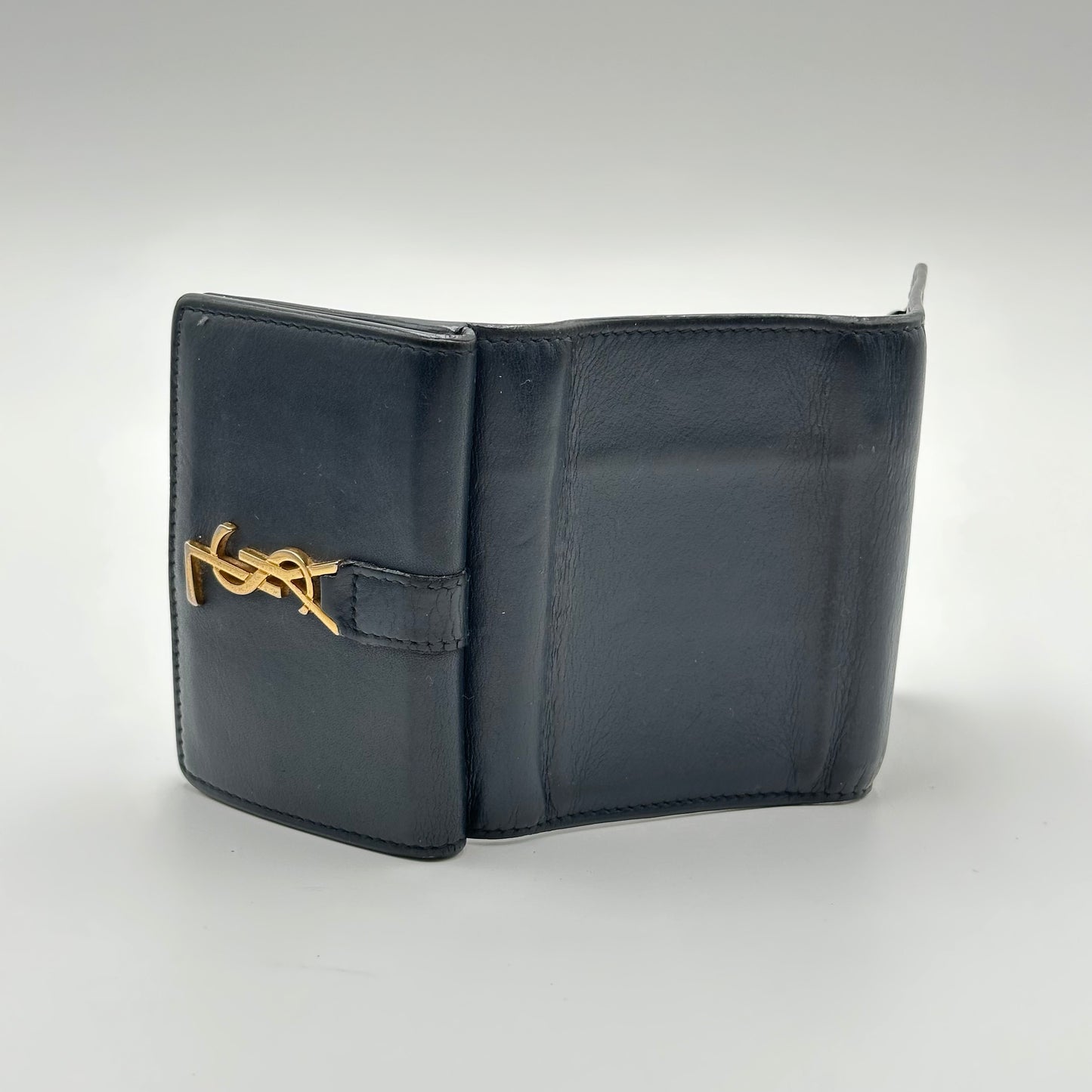Authentic YSL Calfskin Compact Trifold Wallet