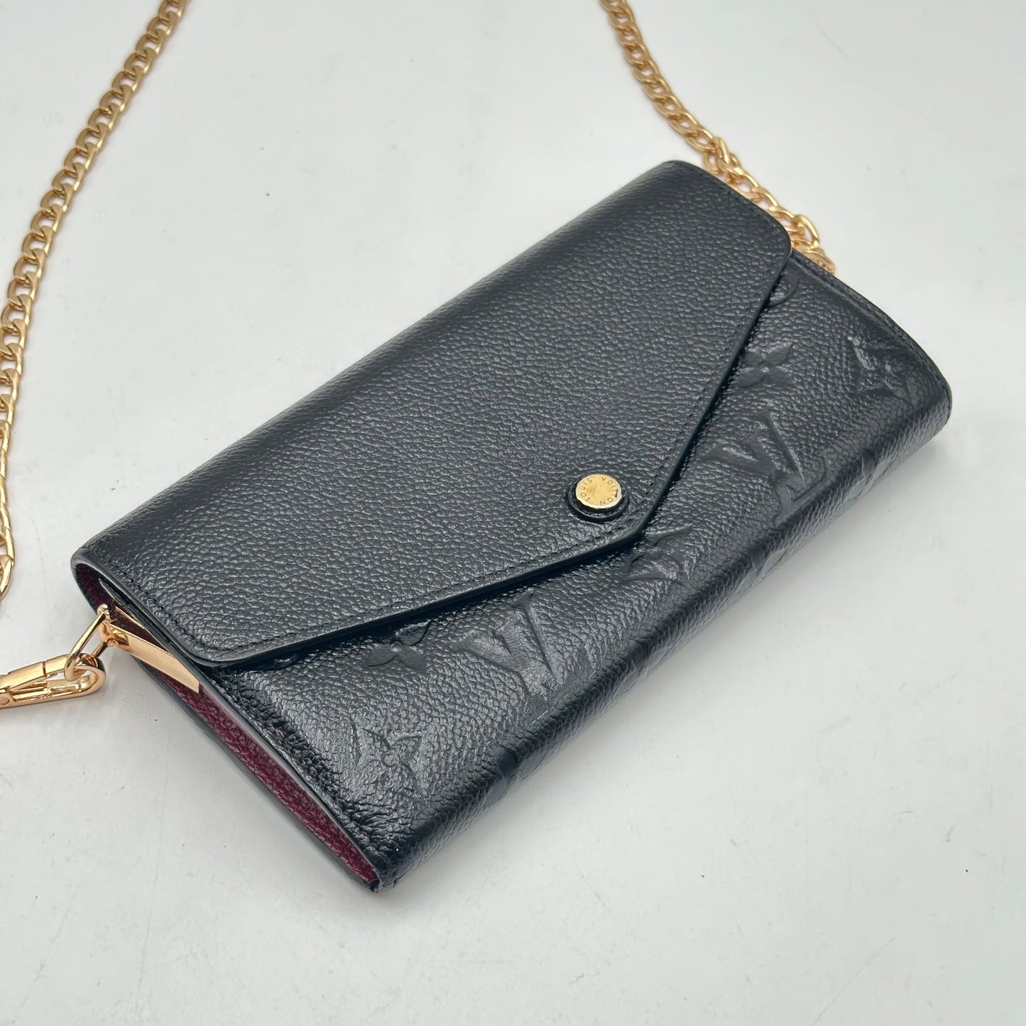 Authentic Louis Vuitton 2018 Empreinte Black Sarah Wallet Crossbody