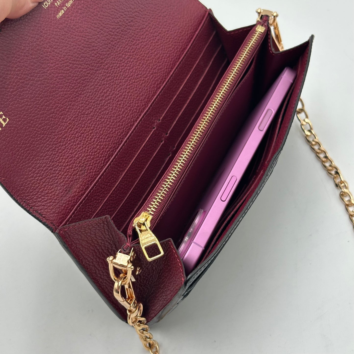 Authentic Louis Vuitton 2018 Empreinte Black Sarah Wallet Crossbody