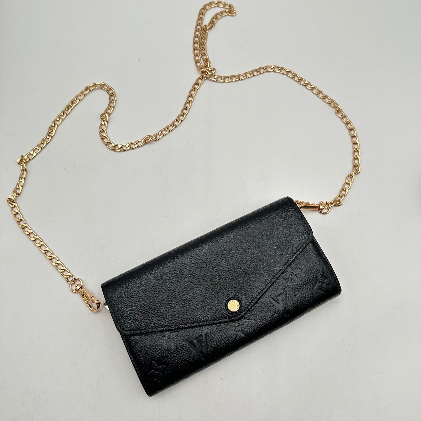 Authentic Louis Vuitton 2018 Empreinte Black Sarah Wallet Crossbody