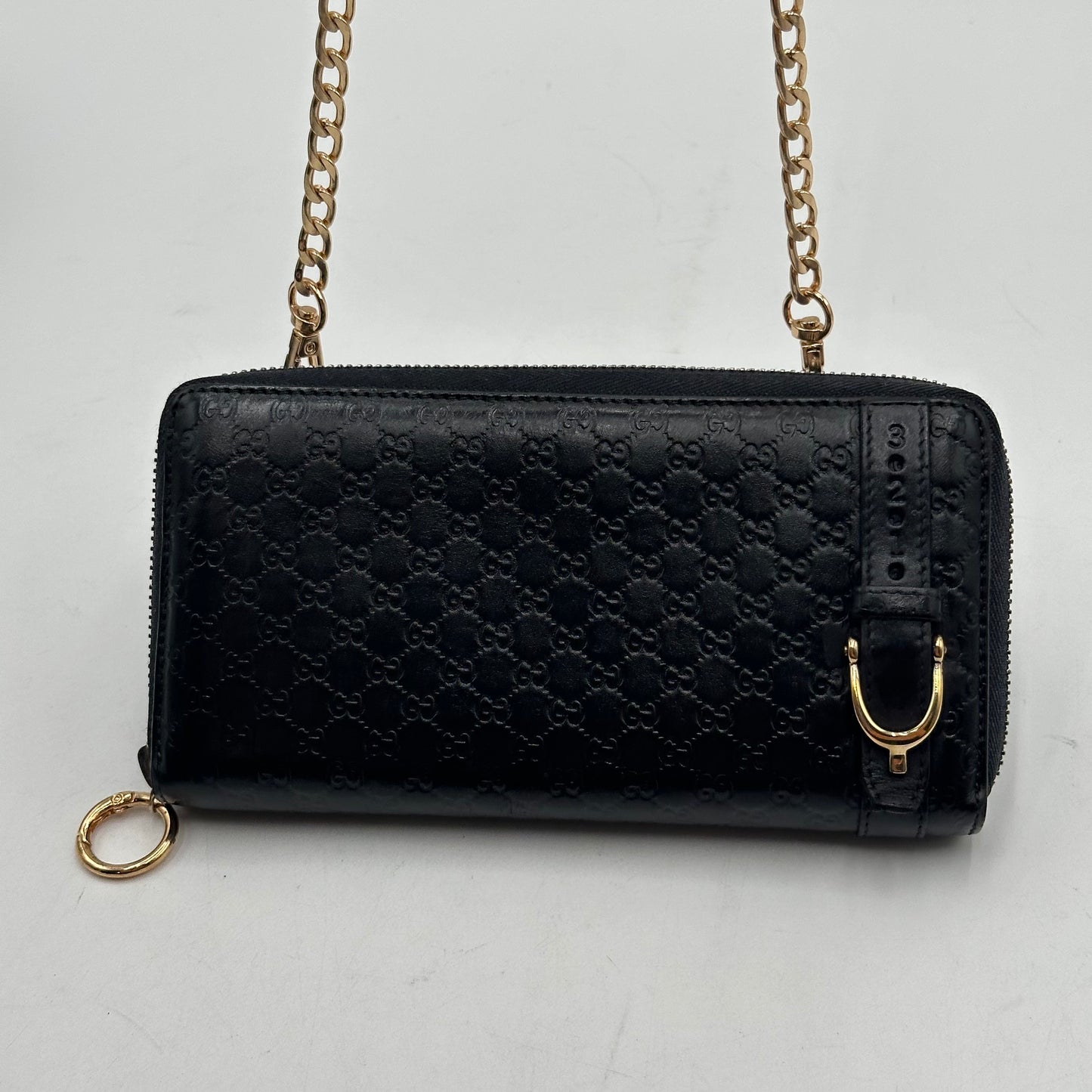 Authentic GUCCI Black Microguccisima Full Zipper Wallet Crossbody