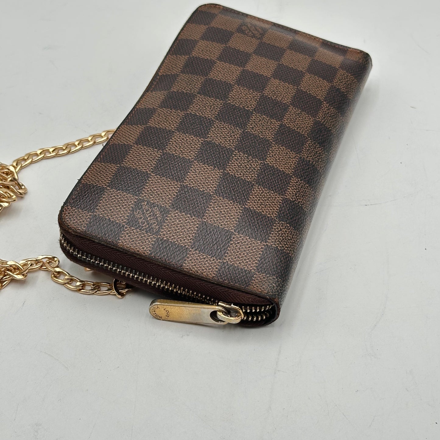 Authentic Louis Vuitton 2011 Damier Ebene Organizer Wallet Crossbody